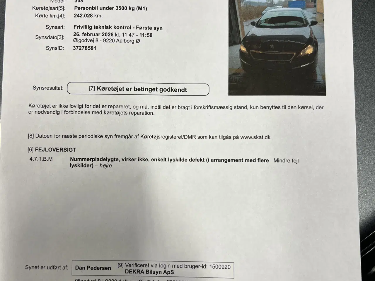 Billede 13 - Nysynet Peugeot 308 1.6 diesel