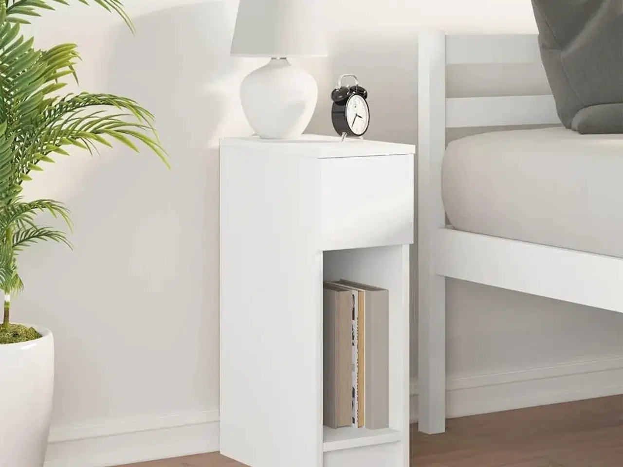 Billede 3 - Sengebord med skuffe 20x36x60 cm hvid