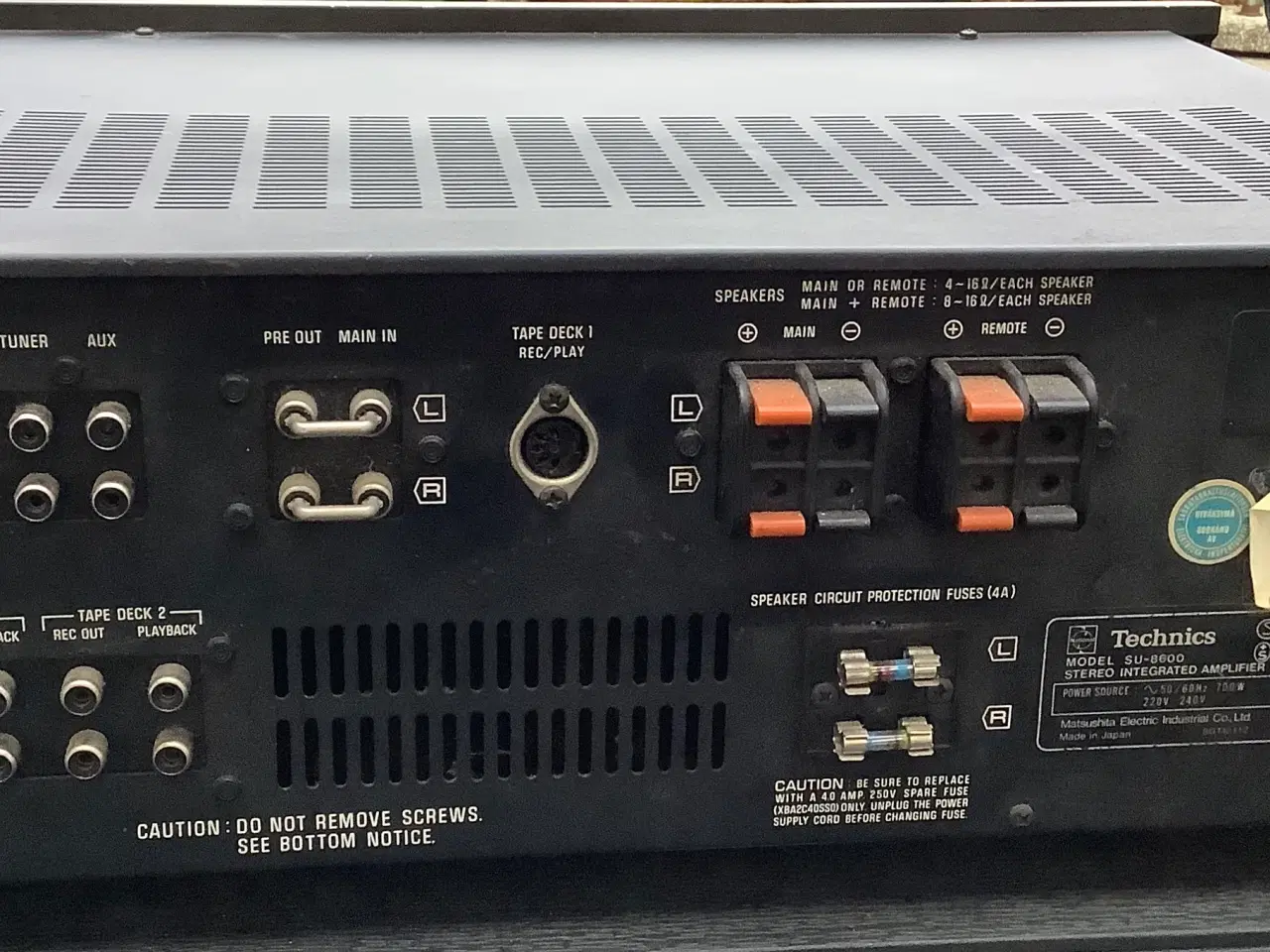 Billede 2 - Technics Receiver SU-8600 Årgang 76