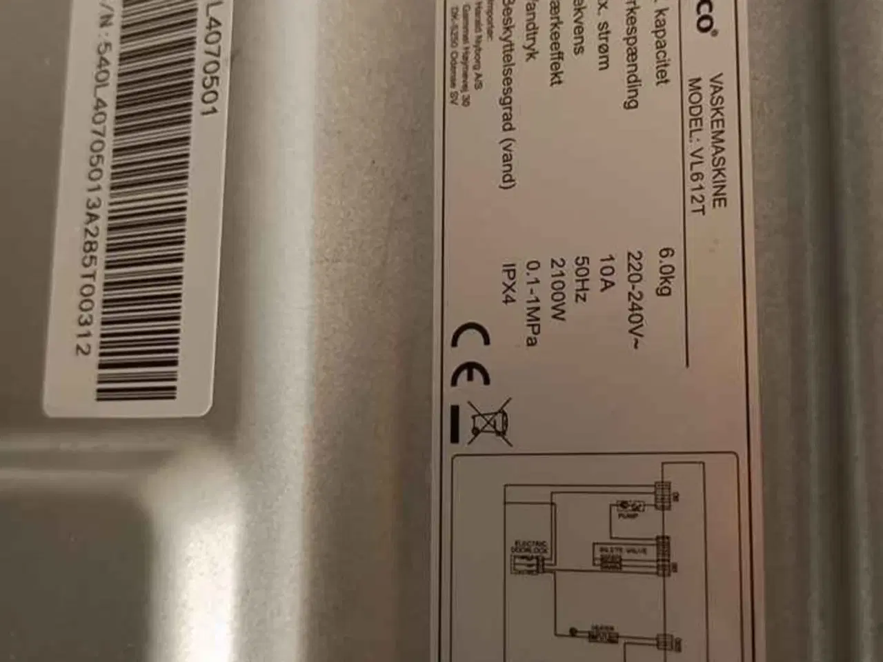 Billede 7 - Wasco Vaskemaskine topbetjent VL612T 6kg