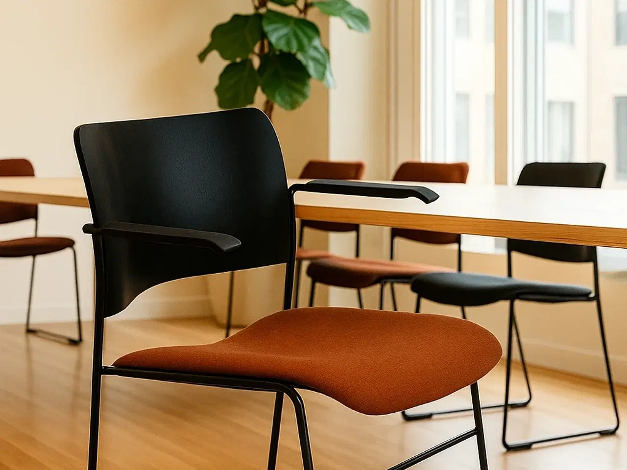 Billede 2 - Howe | 40/4 Konferencestol (Orange/Sort)