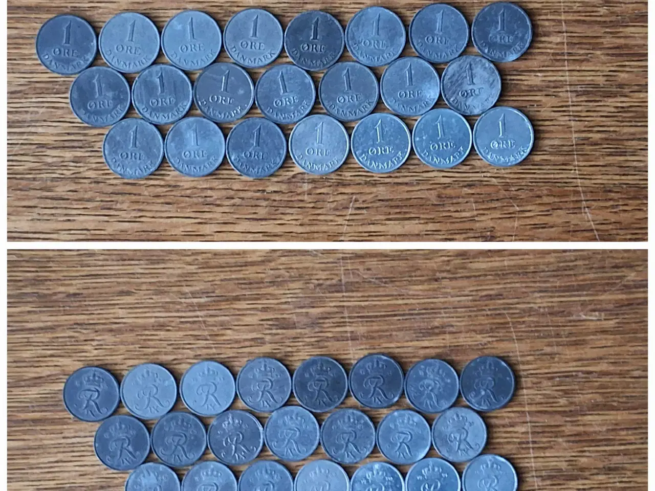 Billede 4 - Møntsamling. 59 danske 1 og 2 ØRE. Chr.X og Fr.IX