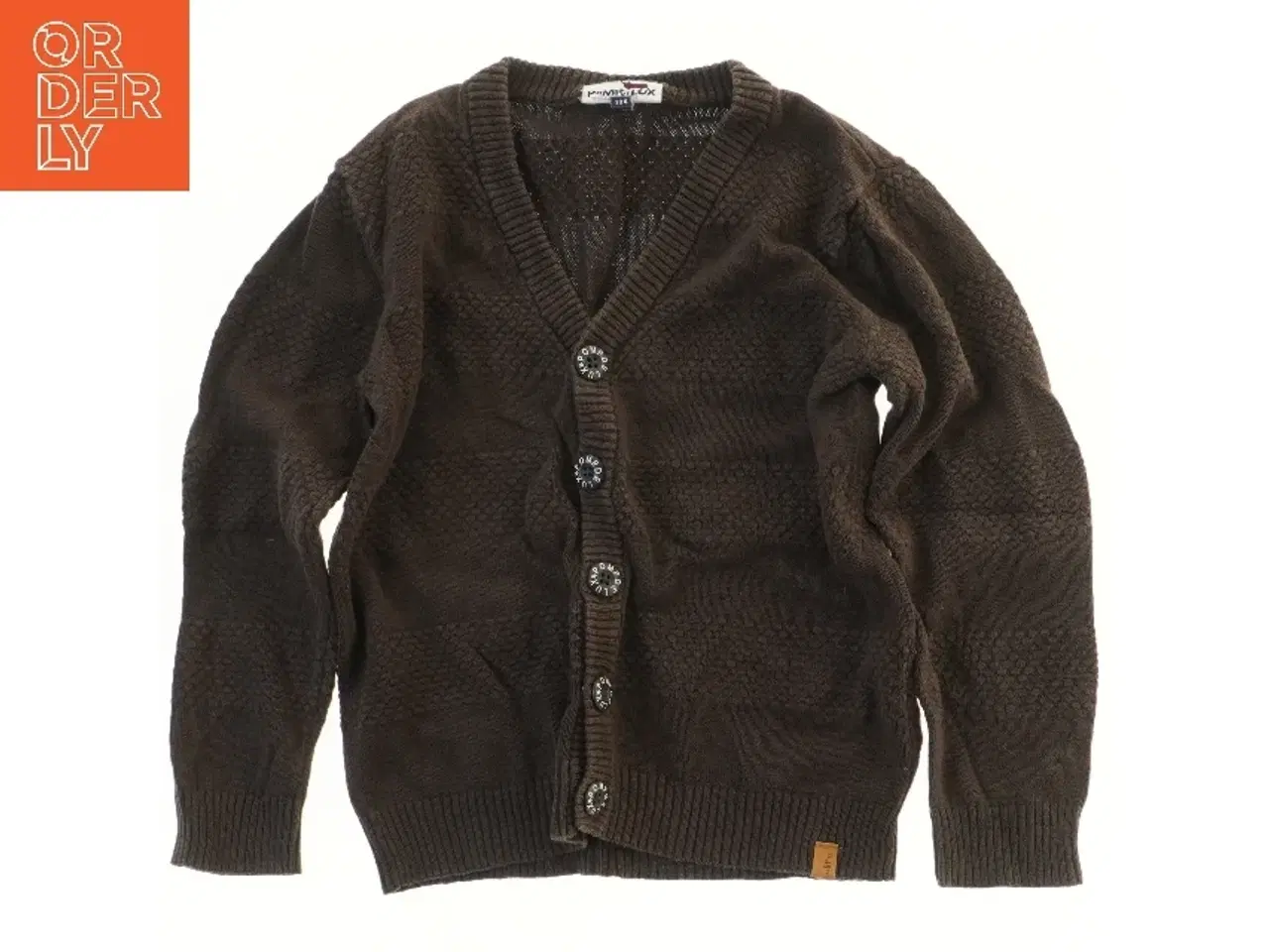 Billede 1 - Pomp de Lux Brun cardigan med knapper og albuelapper(str. 104)