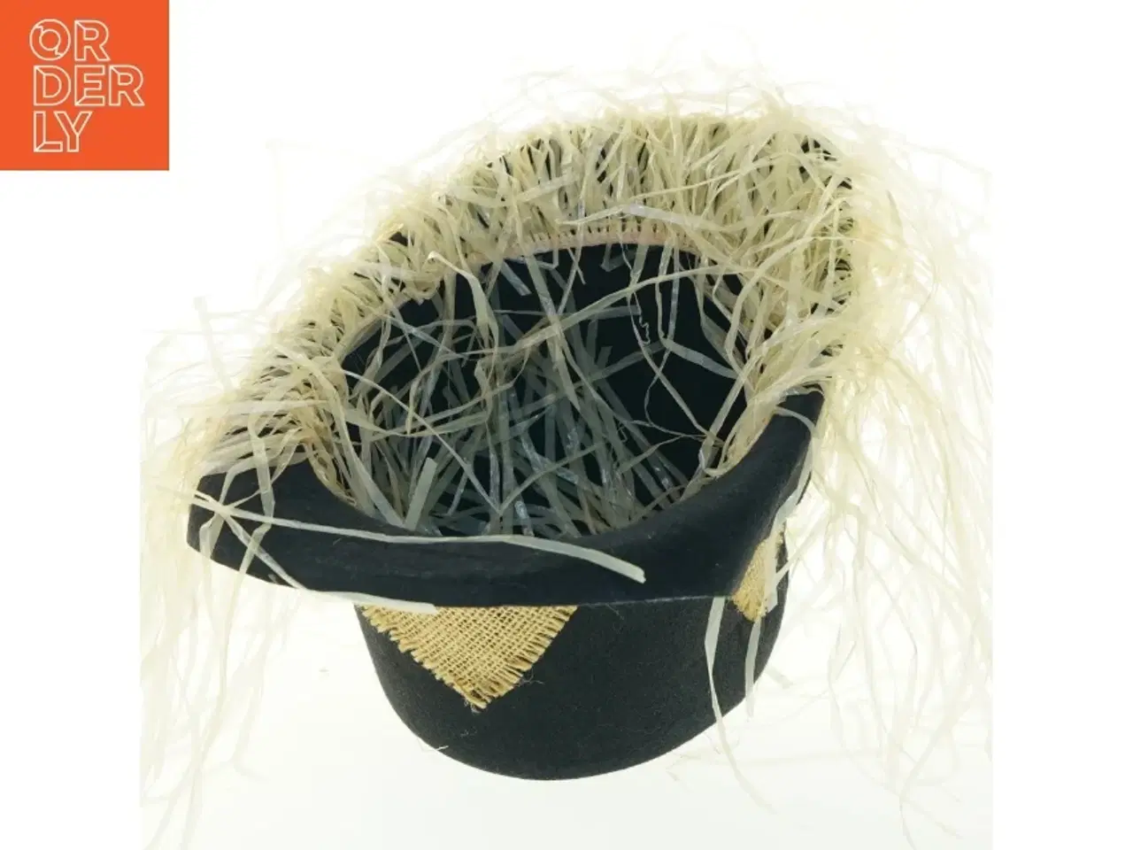 Billede 2 - Dekoreret sort hat (str. Ø. 30 cm)