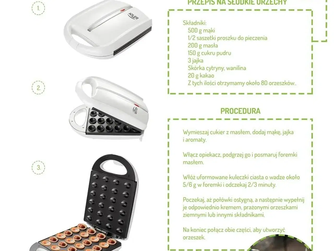 Billede 4 - Kagemaskine til småkager/peanutkager 24 stk – Adler AD 3039, hvid