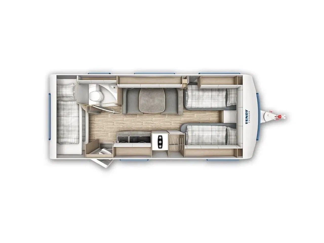 Billede 14 - 2024 - Fendt Bianco Activ 550 KMG   Lækker køjevogn med enkeltsenge fra Hinshøj Caravan.