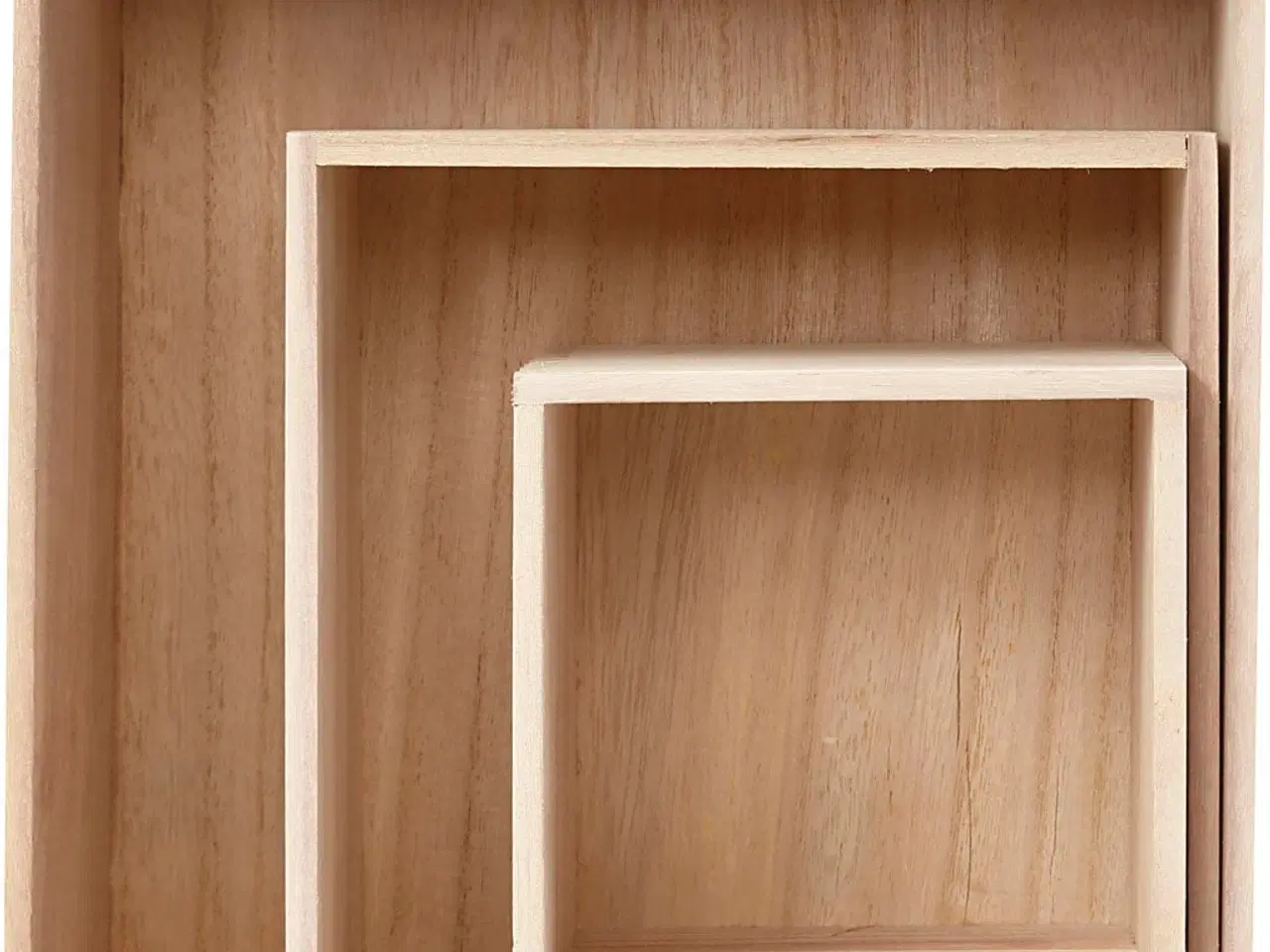 Billede 1 - Sæt med 3 kvadratiske bogkasser i forskellige størrelser