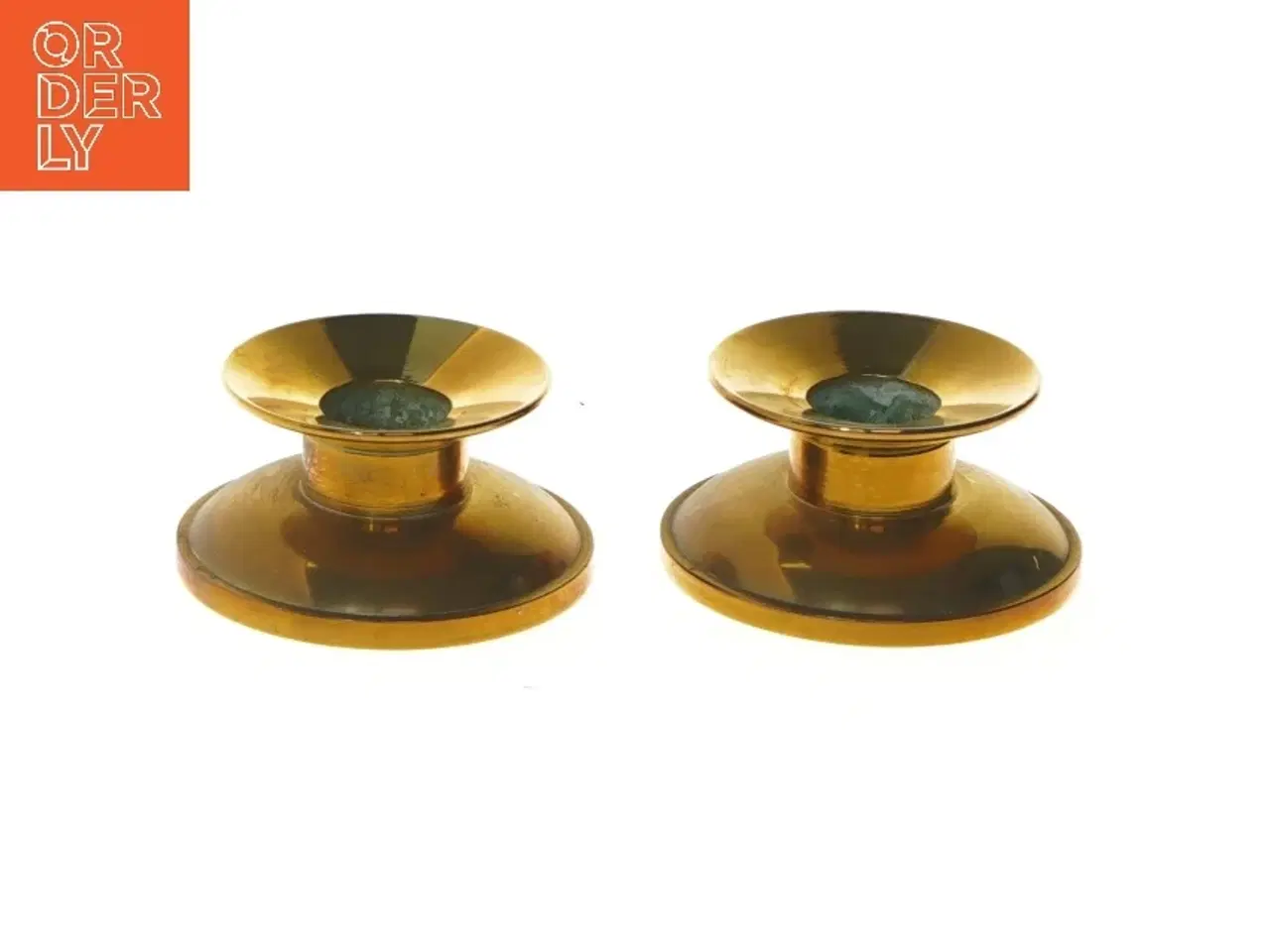 Billede 1 - Messing lysestager 2 stk (str. 2 stk 7,5 cm)