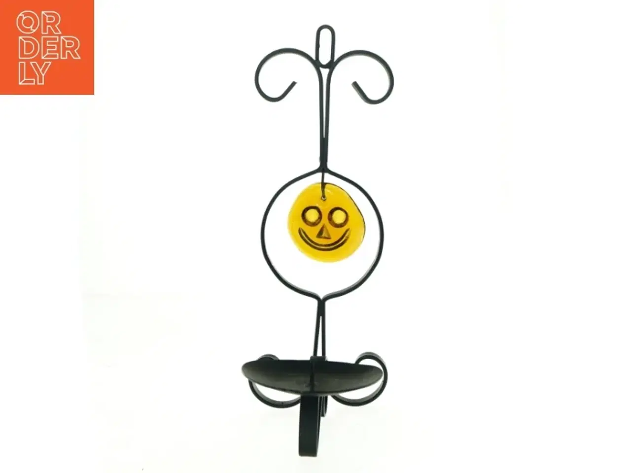 Billede 3 - Vintage Dantoft Støbejerns Lyseholder Stage med glas Smiley til væg ophæng (str. 29 x 19 cm)