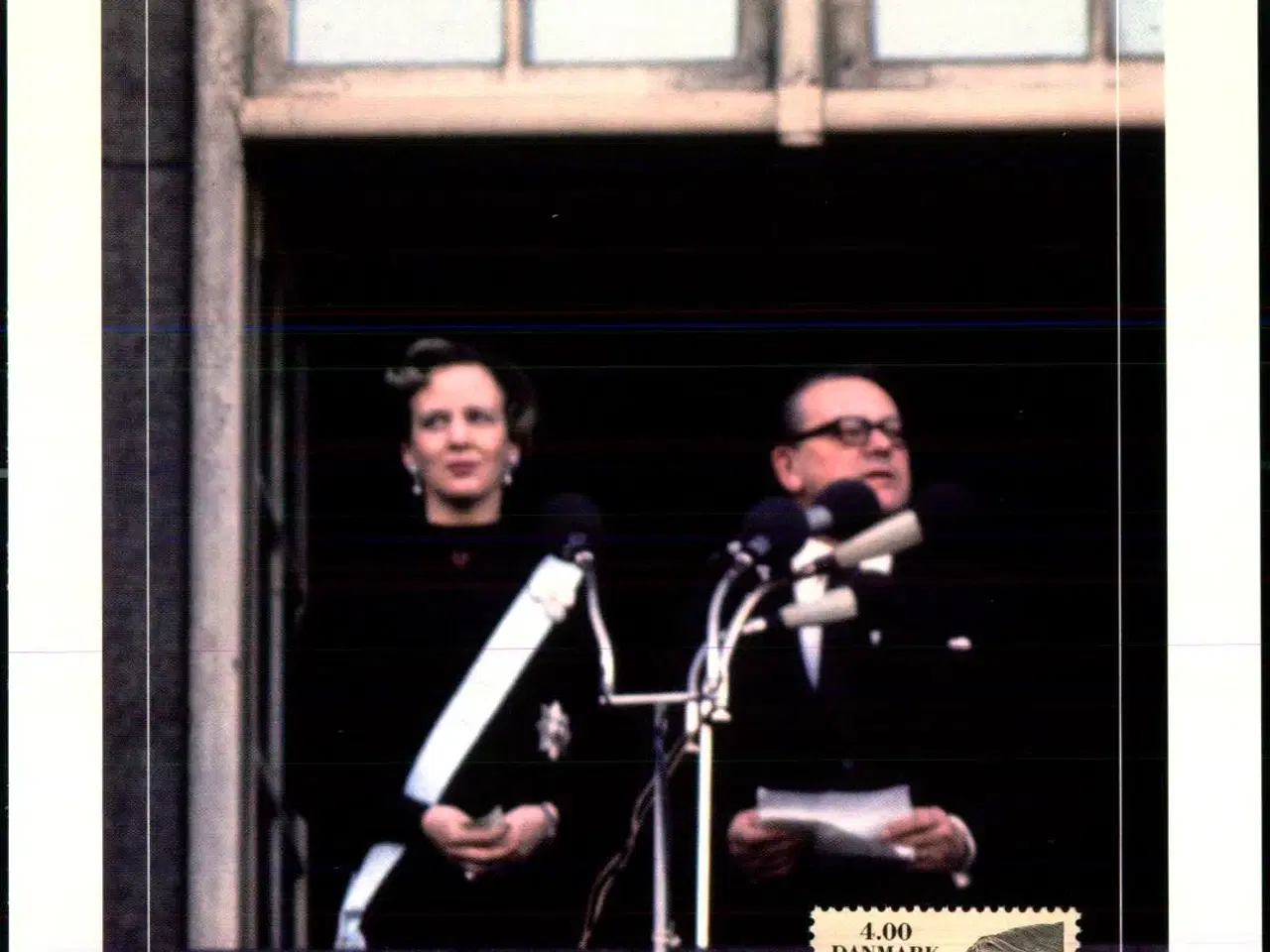 Billede 1 - Dronning Margrethe II udråbes af Statsminister Jerns Otto Krag 1972 - u/n - Brugt