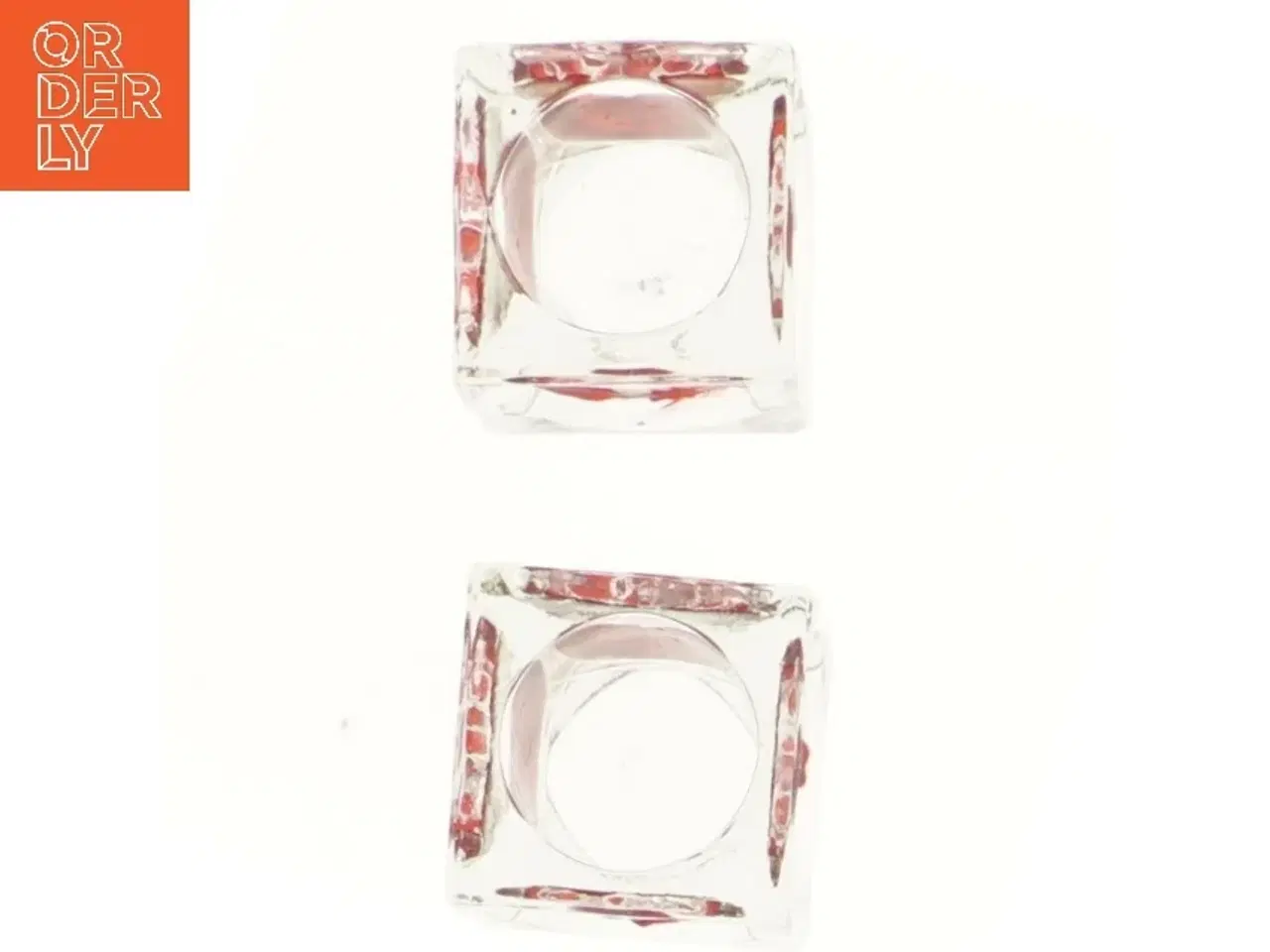 Billede 2 - Glas fyrfadsstager med hjerte (str. 5,5x5,5x5,5 cm)