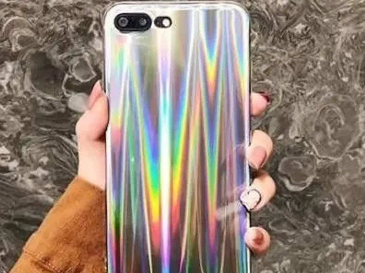 Billede 8 - Holografisk sølv silikone cover iPhone 6 6s SE 7 8