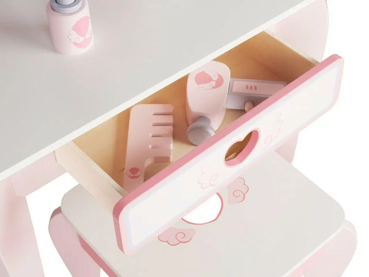 Billede 2 - Sminkebord med spejl og stol - dukkeleg