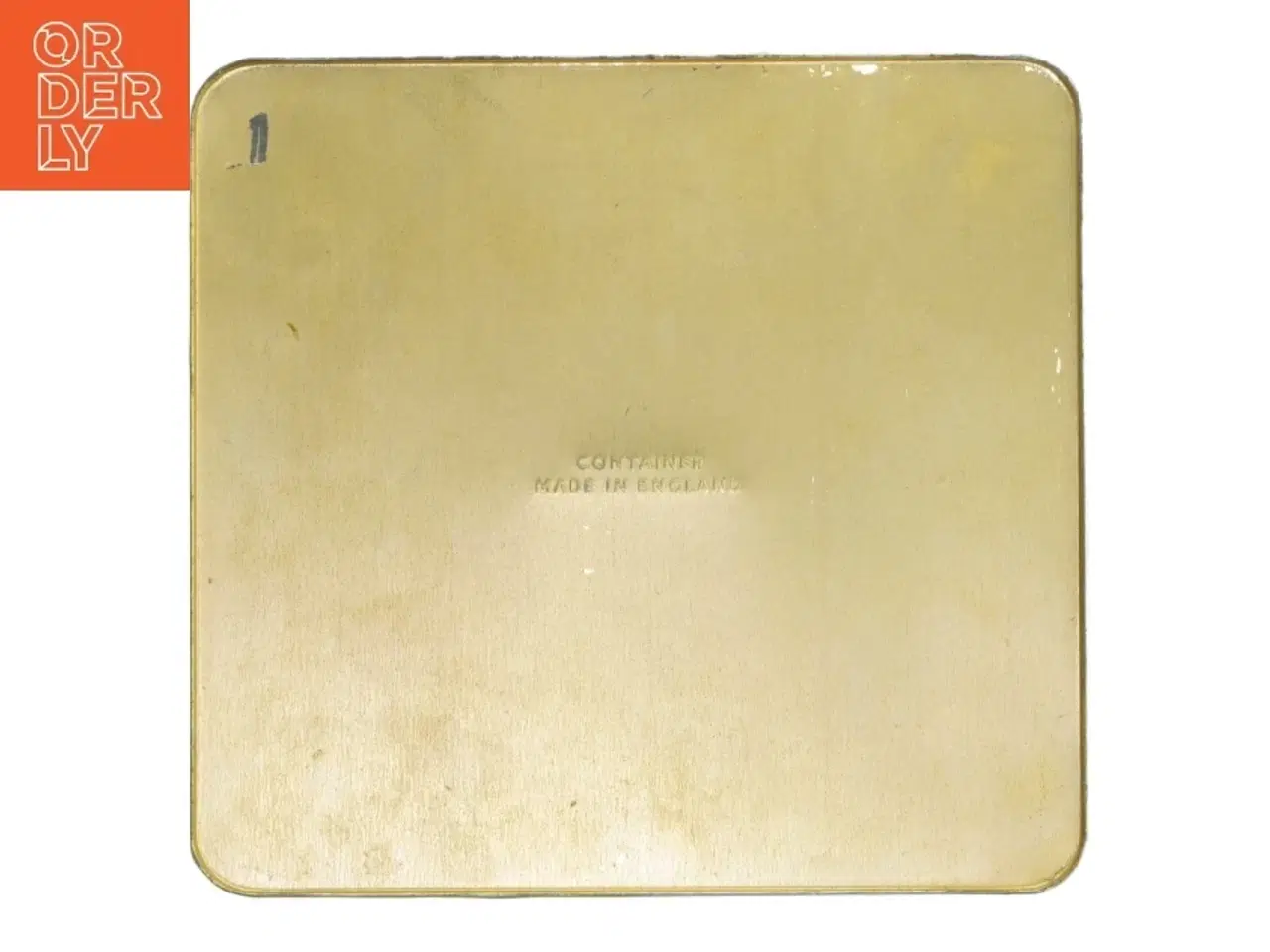 Billede 4 - Rød blikæske med orientalsk motiv (str. 23,5x22 cm)