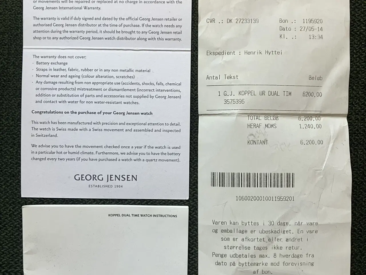 Billede 9 - Georg Jensen armbåndsur Dual Time 519