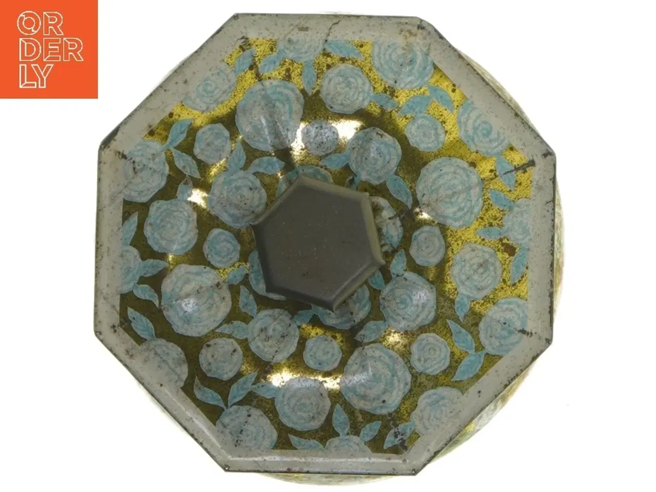 Billede 4 - Dekorativ dåse med roser (str. ø 13, 13 cm)