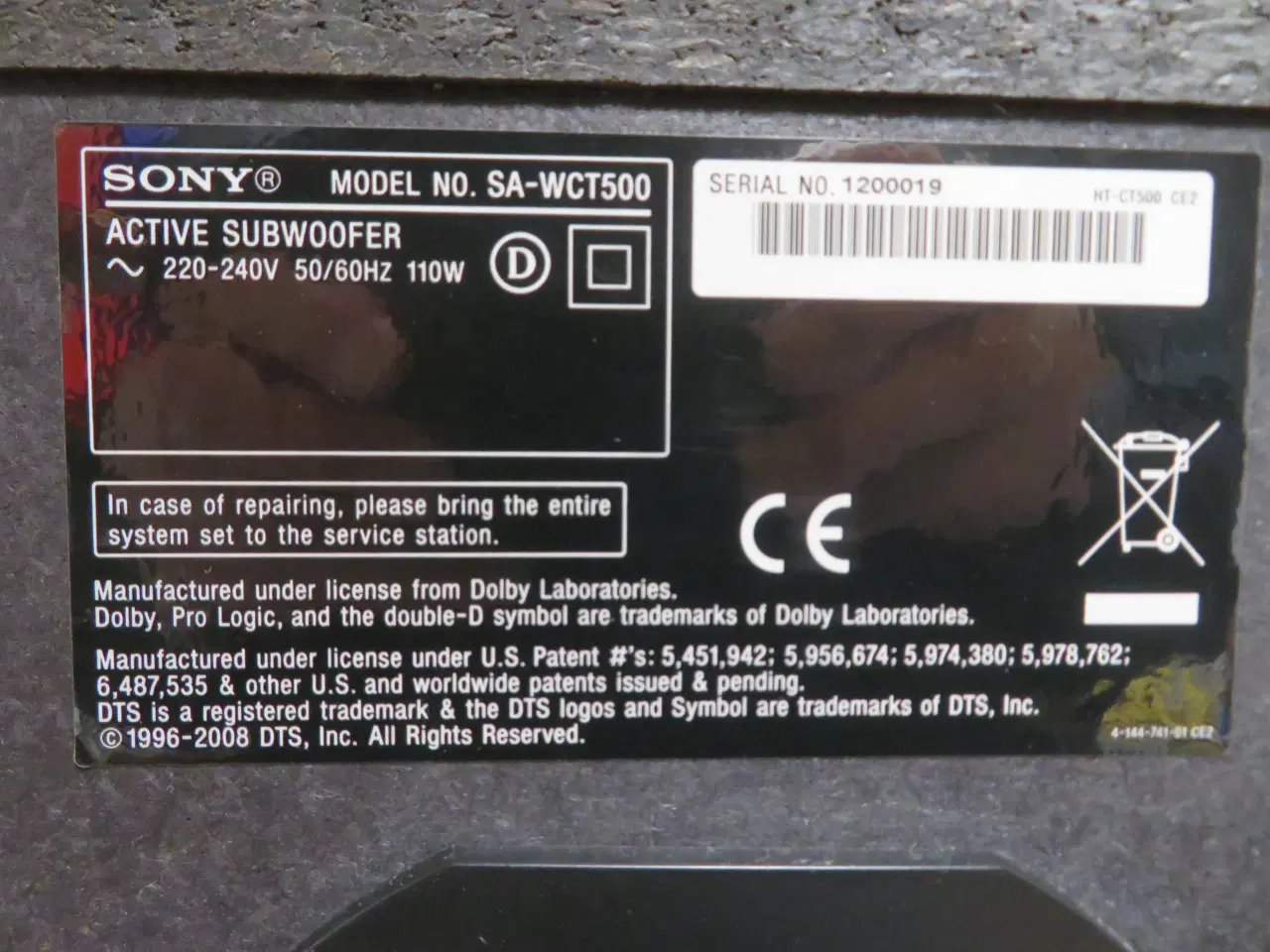 Billede 3 - Sony subwoofer sort med højtaler