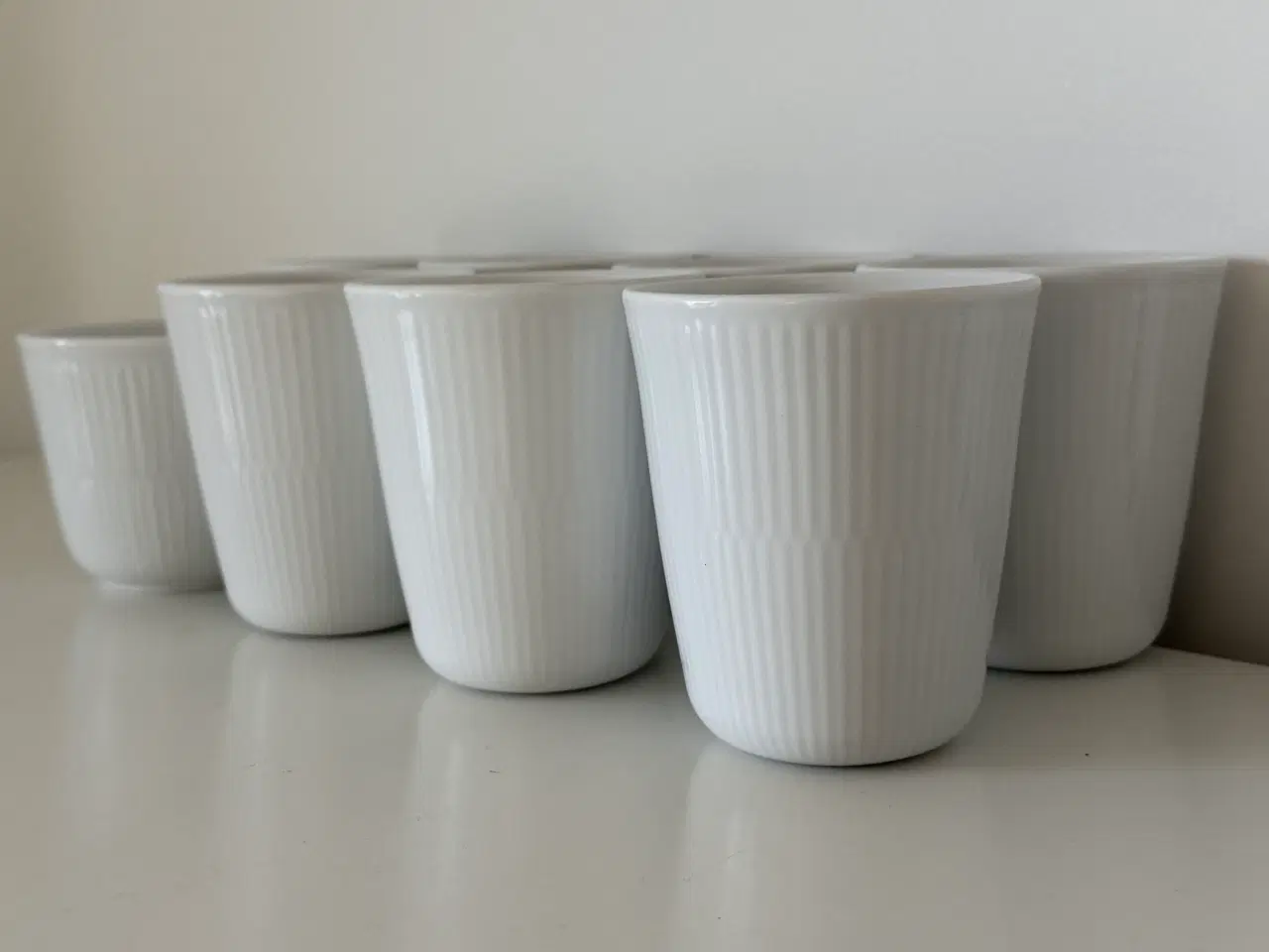 Billede 5 - Royal Copenhagen Hvid Riflet Termokop/krus