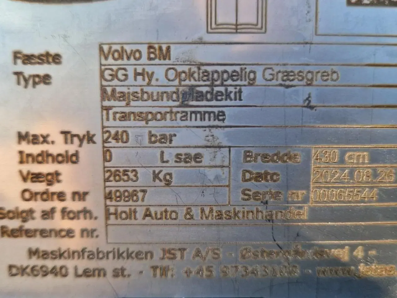 Billede 12 - JST GG græsgreb m. hy. opklap