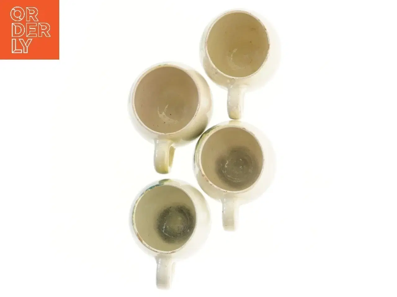 Billede 2 - Keramik kopper med grønt motiv (str. 9x8 cm, 4 styk cm) fra Munk Holte