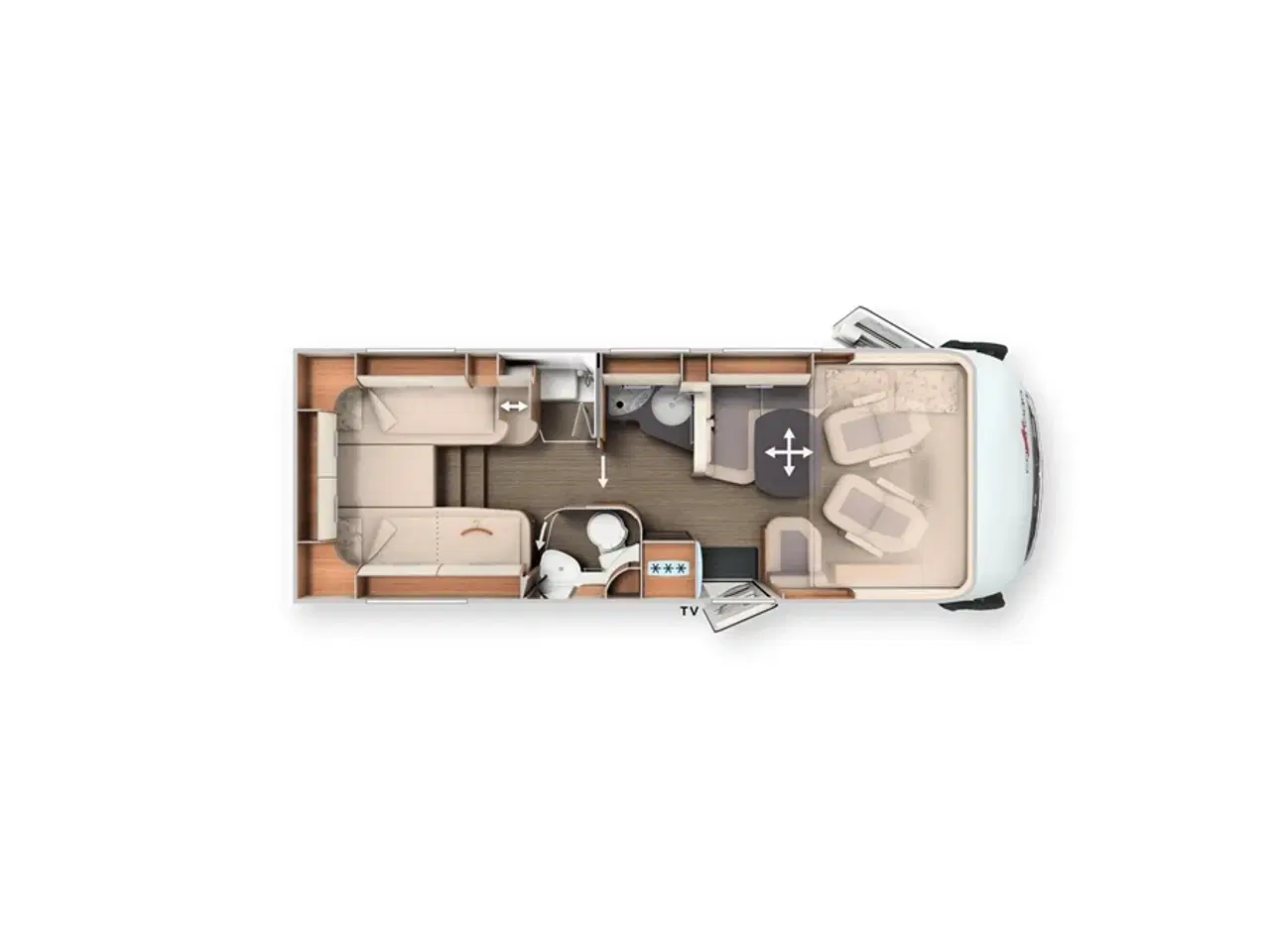 Billede 35 - 2018 - Carthago compactline 144 LE   KOMMISSIONSBIL. Automatgear - 150 hk, Enkeltsenge, solceller, inverter, hydrauliske selvnivilerende støttefødder