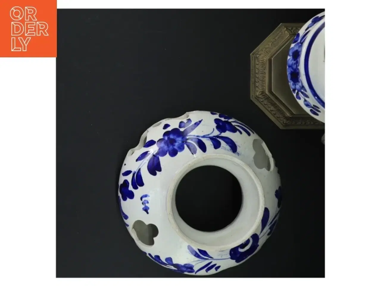 Billede 4 - Antik bordlampe med porcelænsskærm (str. 41 cm)