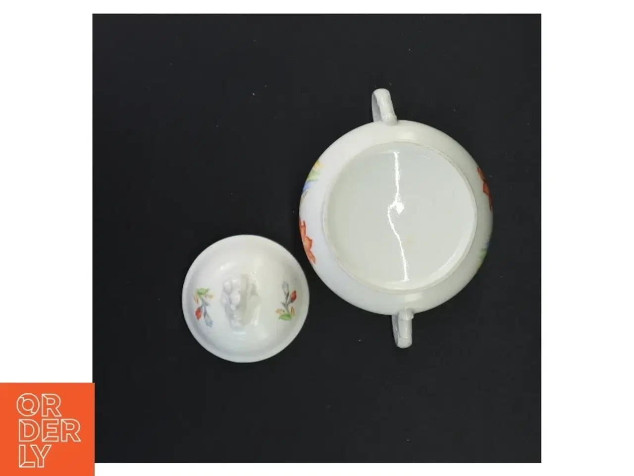 Billede 2 - Porcelæn sukkerskål med låg (str. 13 x 15 cm)