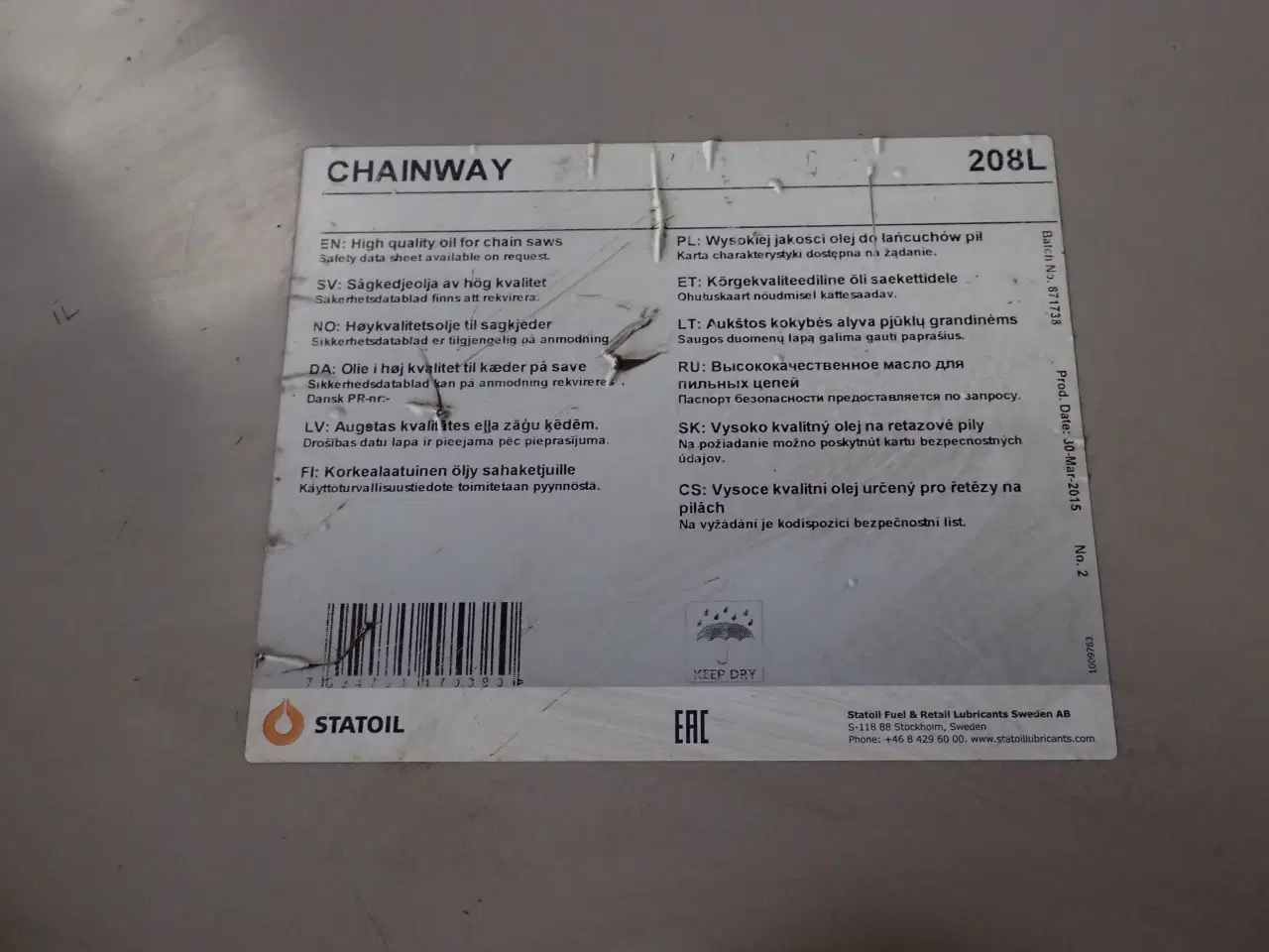 Billede 3 - Olietromle 205 liters Statoil.