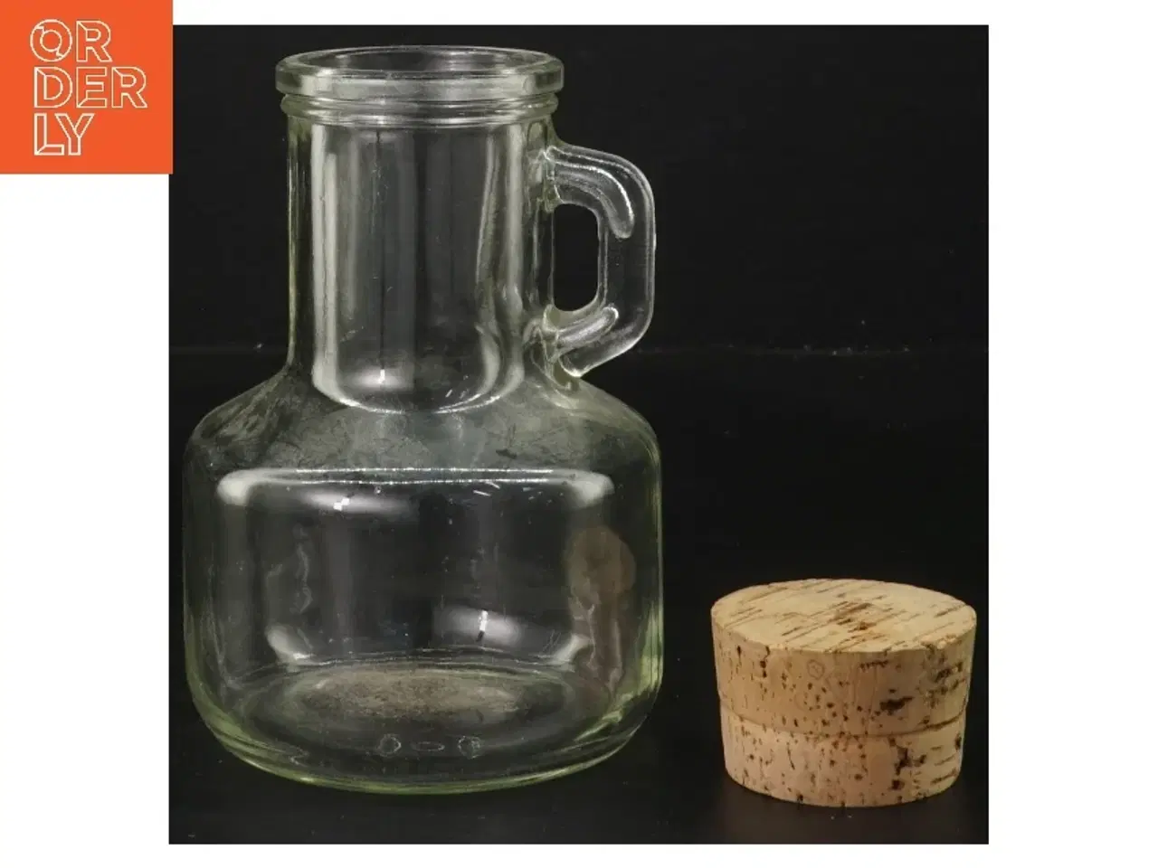 Billede 2 - Glasflaske med korkprop (str. Ø 6 cm højde 13,5 cm)