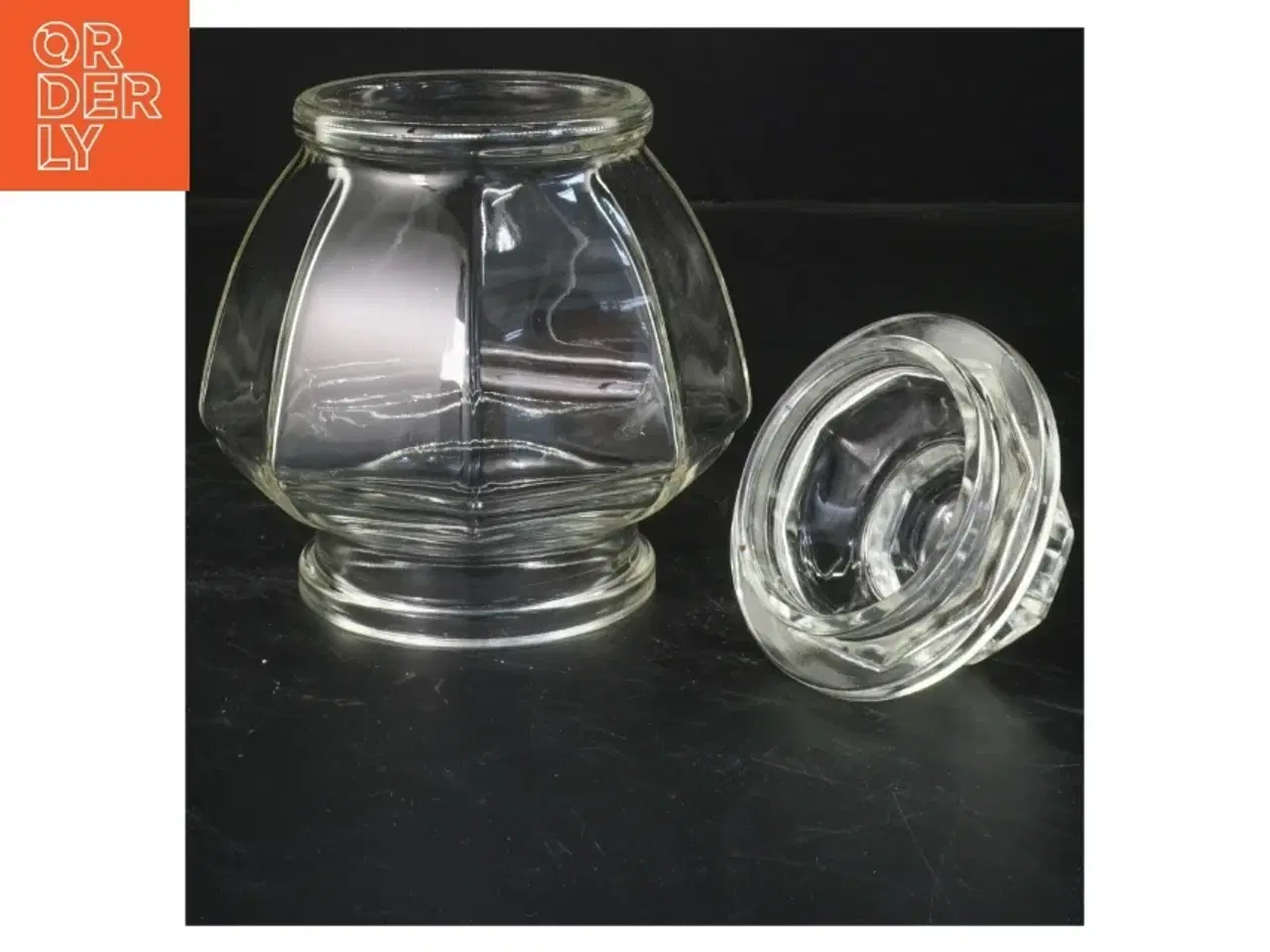 Billede 2 - Glasbeholder med låg (str. 15 cm)