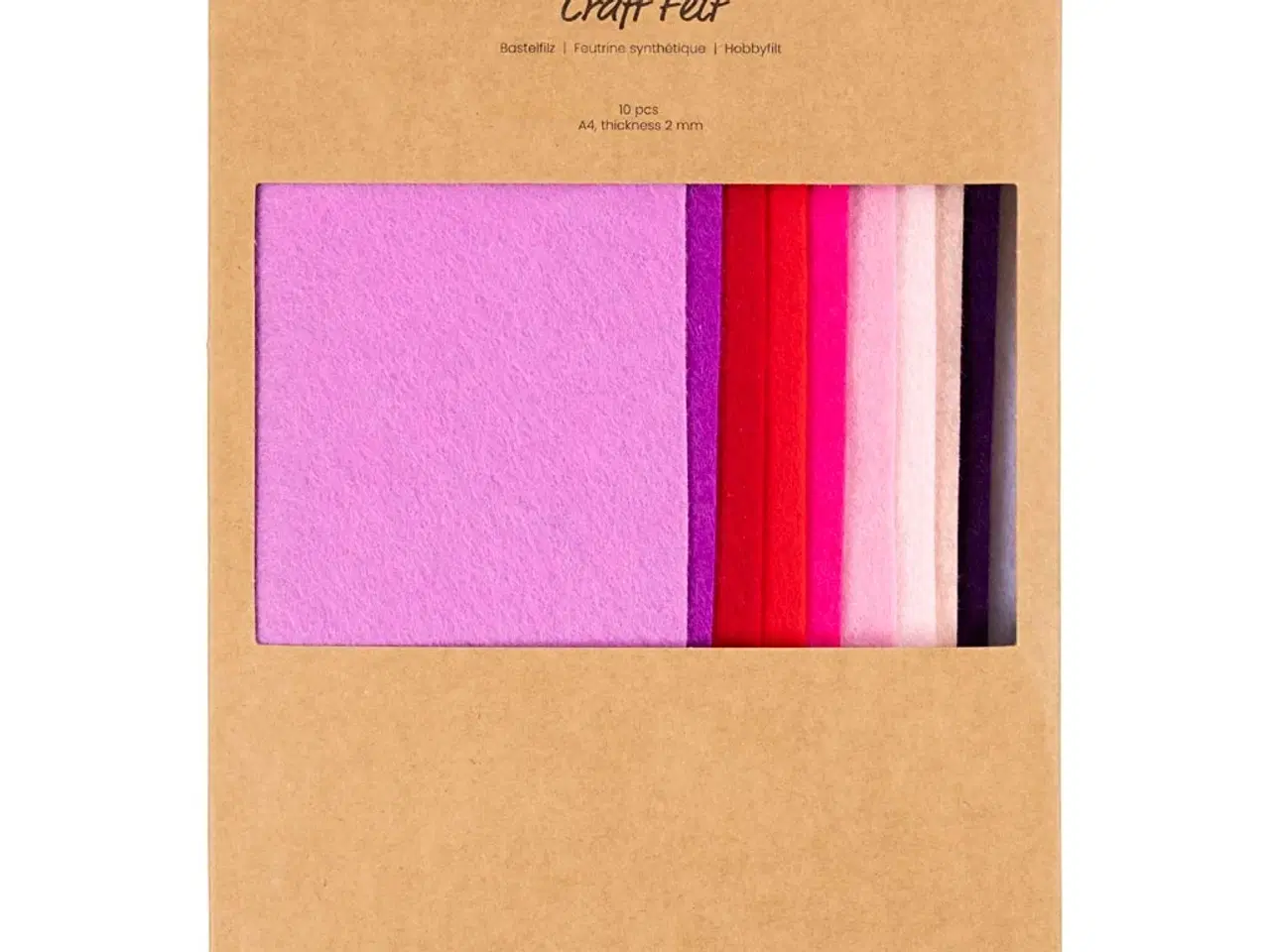 Billede 1 - Hobbyfilt A4, Lilla/Pink Harmoni, 10 stk.