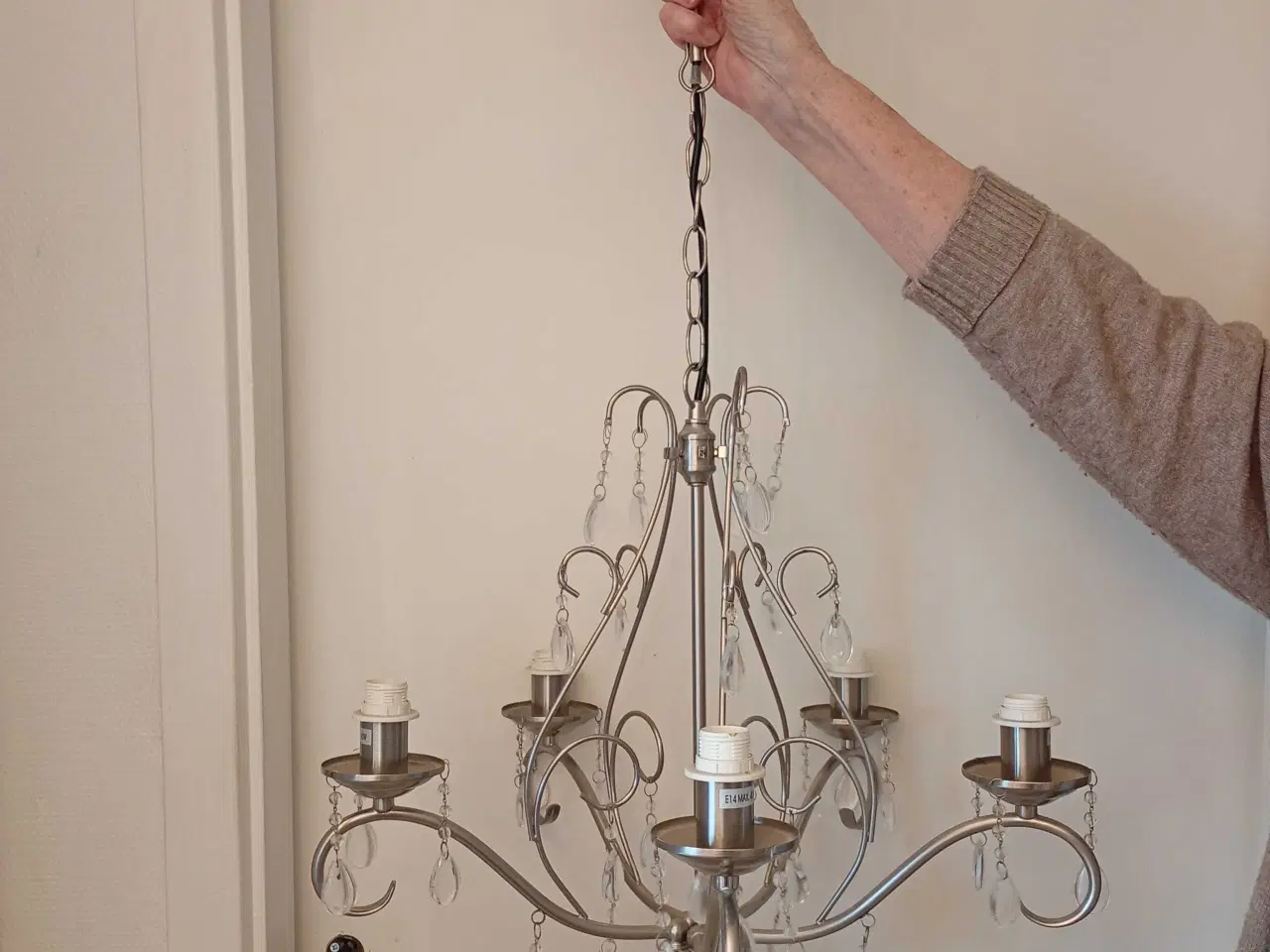 Billede 2 - Metal lampe med 5 pærer 