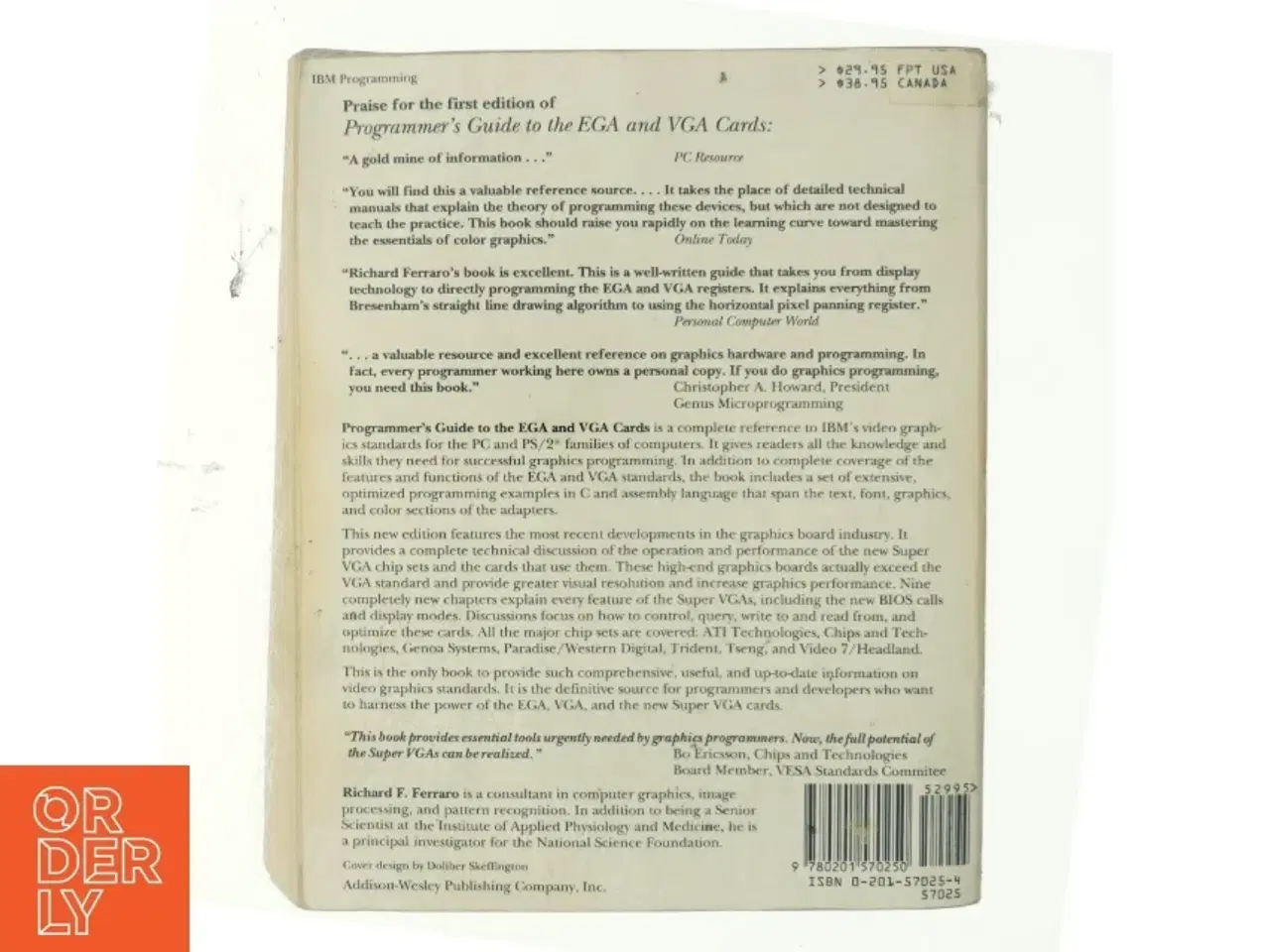 Billede 3 - Programmer&#39;s guide to the EGA and VGA cards af Richard F. Ferraro (Bog)