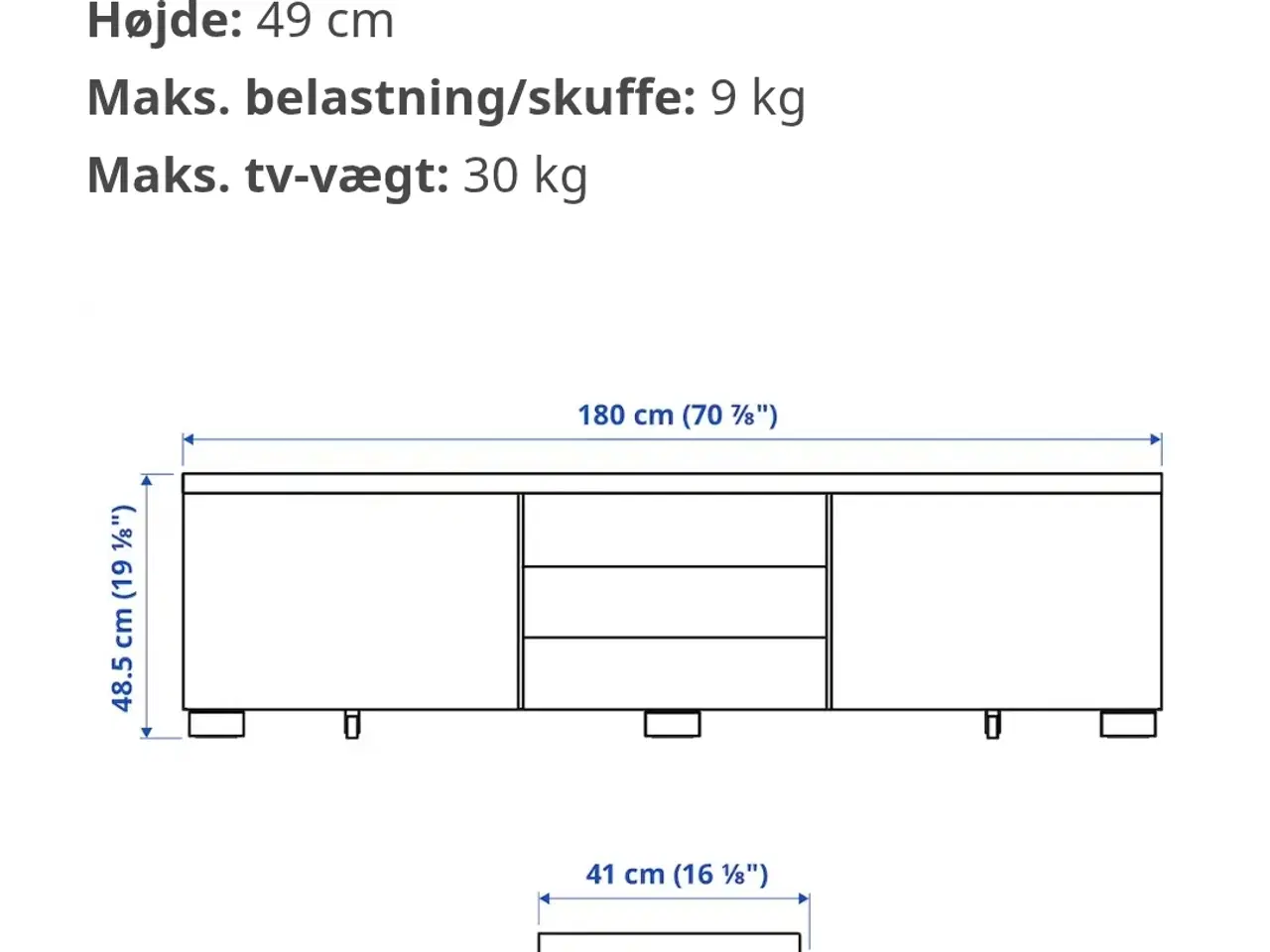 Billede 3 - BESTÅ BURS tv-bord plus overskab