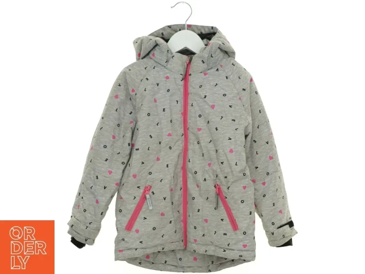 Billede 1 - Hætte jakke med hjerter og LOVE fra H&M (str. 122 cm)