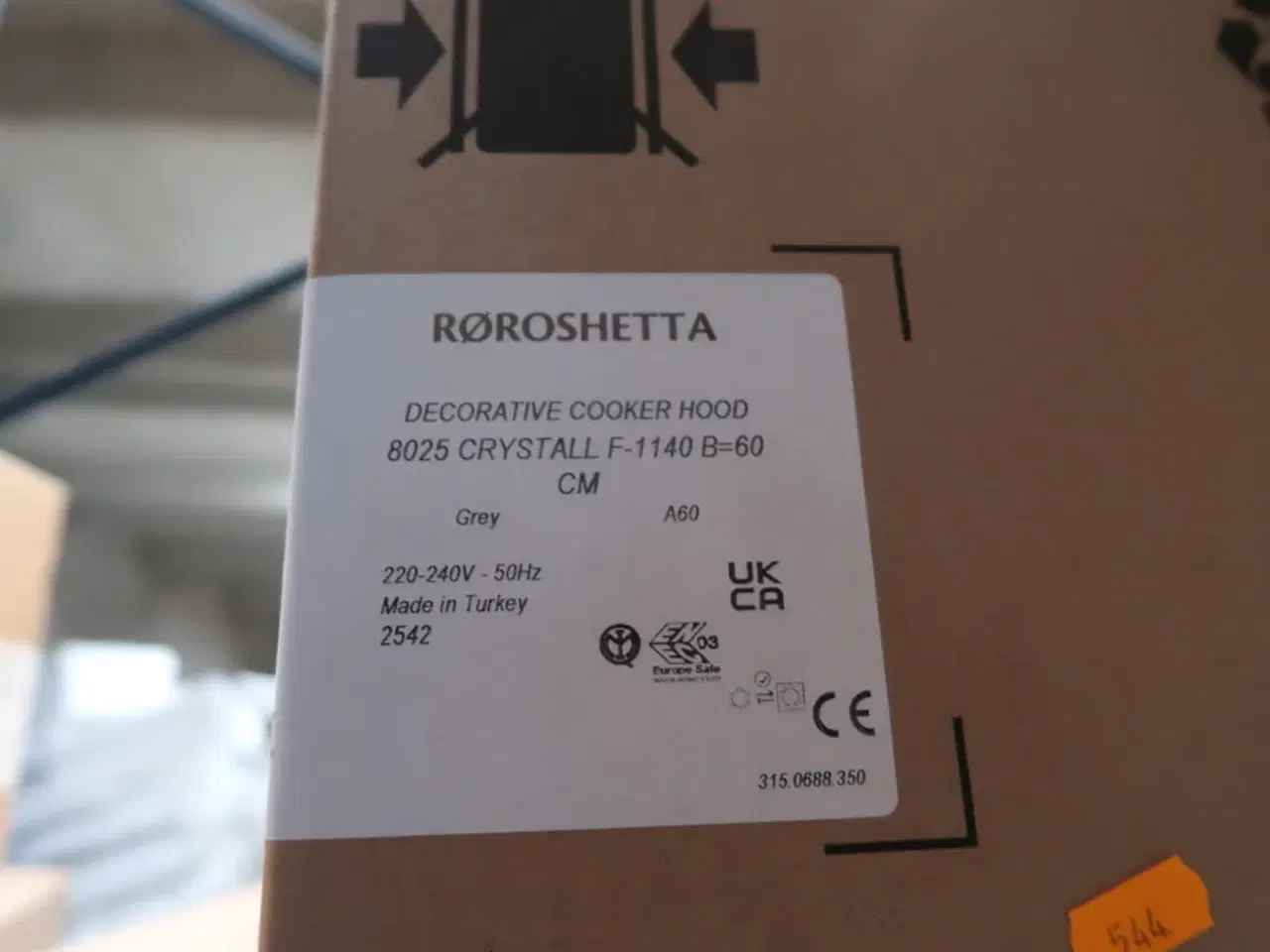 Billede 2 - Emhætte RØROSHETTA 8025 CRYSTALL F-1140