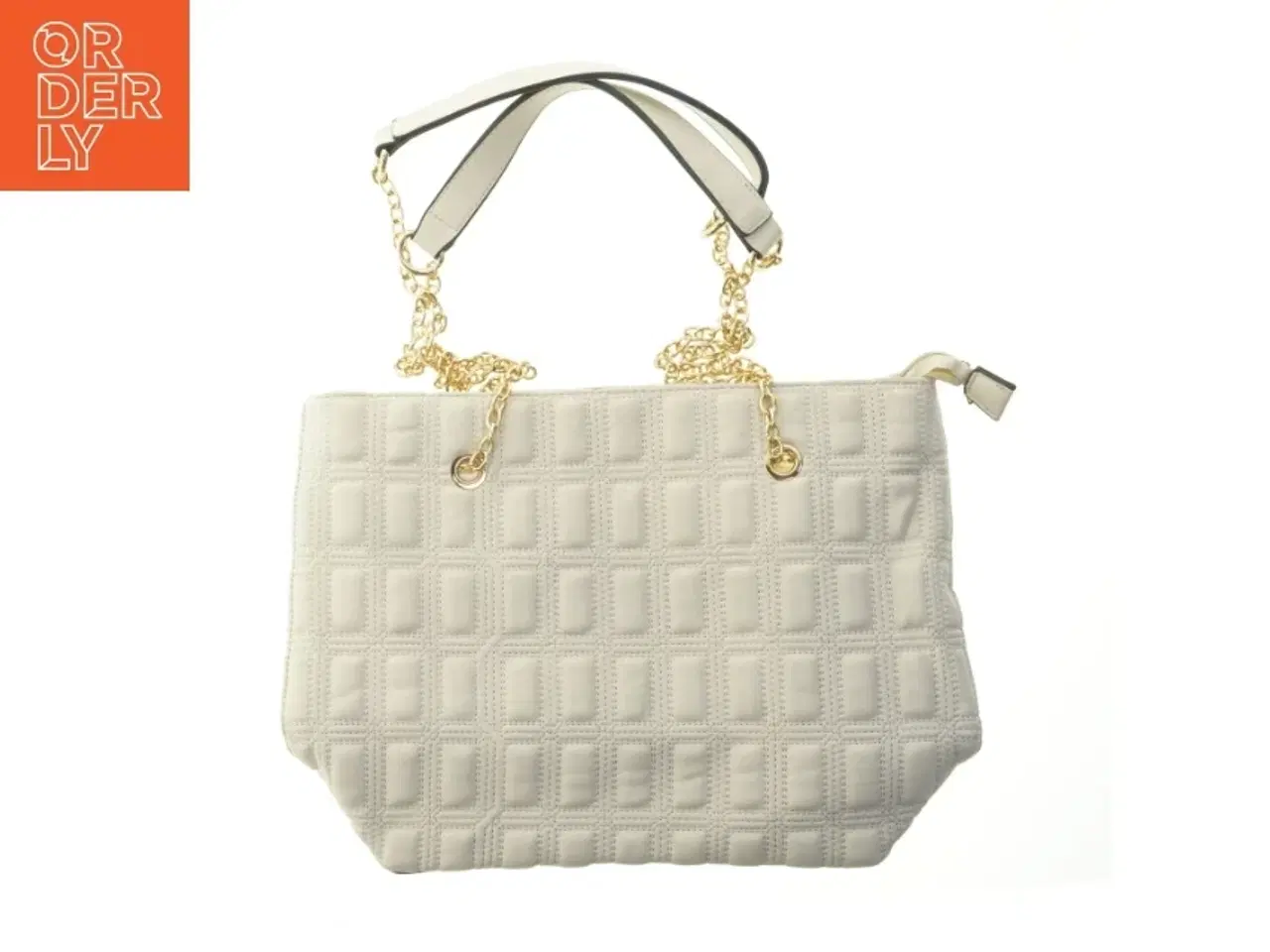 Billede 1 - Hvid skæremønster taske fra Saint Sulpice (str. 26x37 cm)