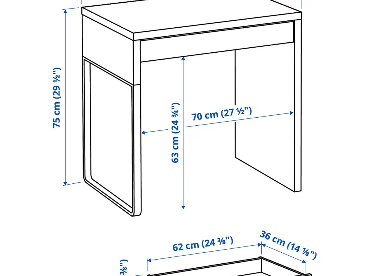 Billede 3 - IKEA MICKE skrivebord - Hvid