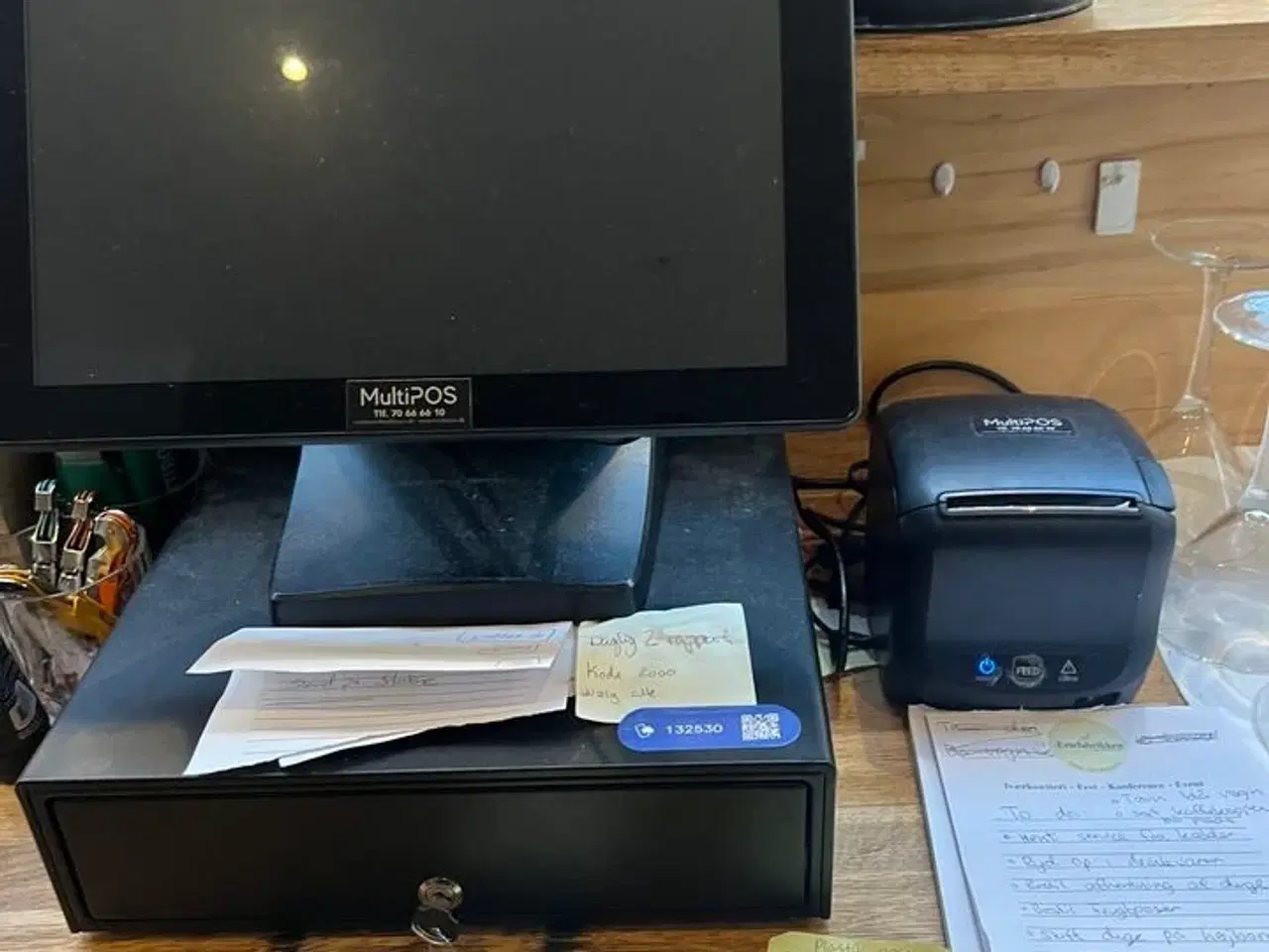 Billede 1 - Kasseapperat med skuffe og printer