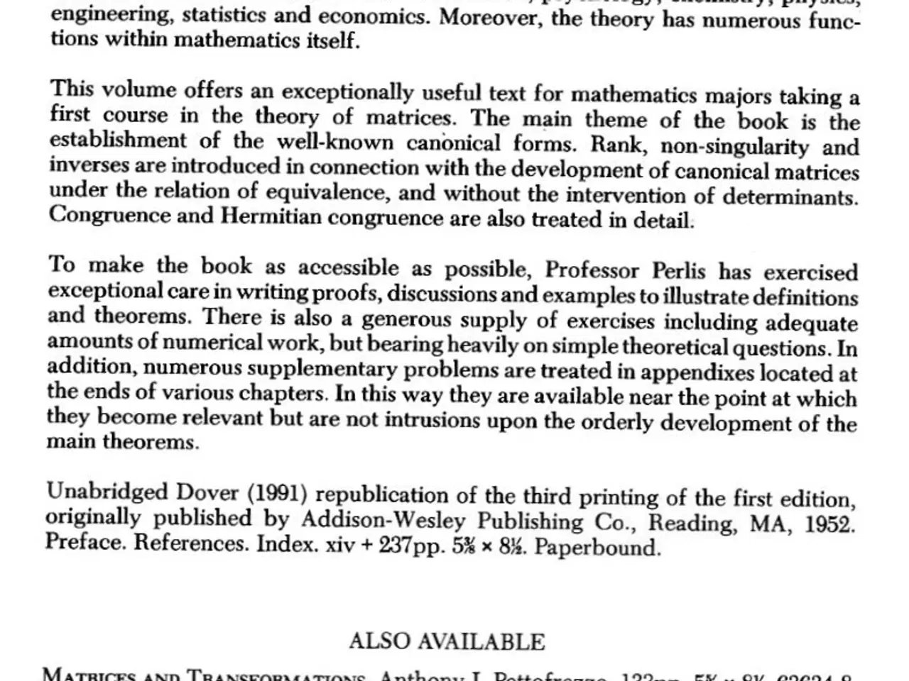 Billede 2 - Theory of Matrices by Same Perlis, PB, English tex