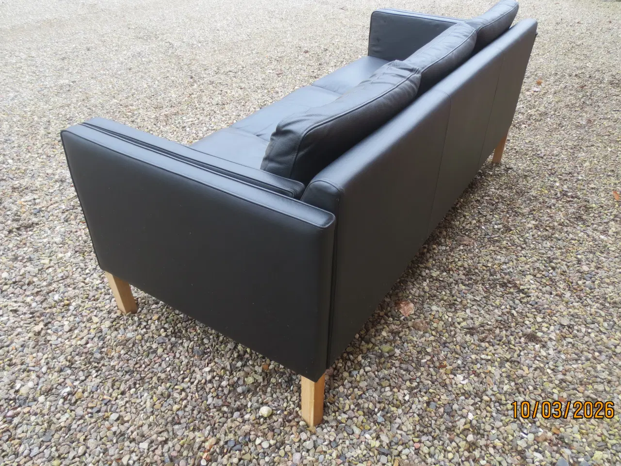 Billede 4 - 1 stk 3 Personers Lædersofa sort