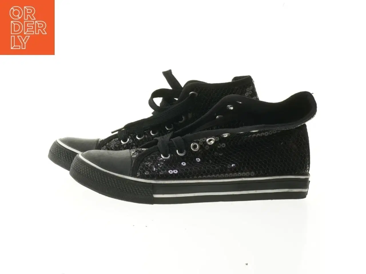 Billede 2 - Sorte lave sneakers med palietter fra Cix (str. 40)