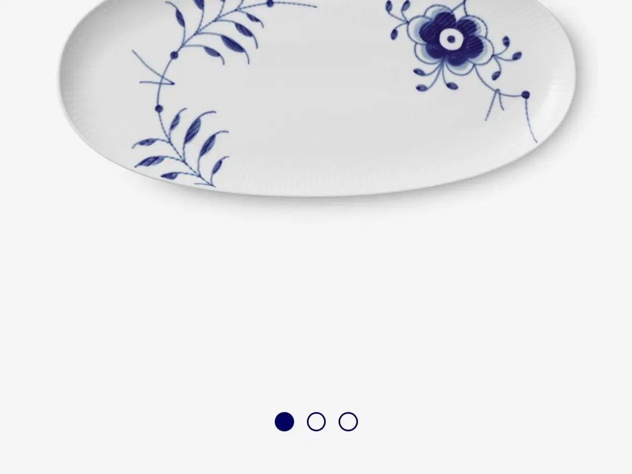 Billede 3 - Royal Copenhagen Ovalt fad 37 cm - Blå Mega Musel