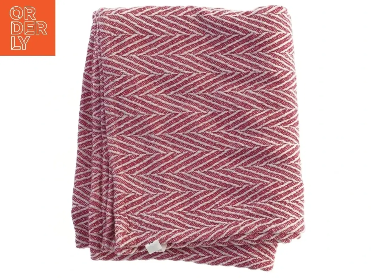 Billede 1 - Rød zigzag tæppe/plaid (str. 116x140 cm)
