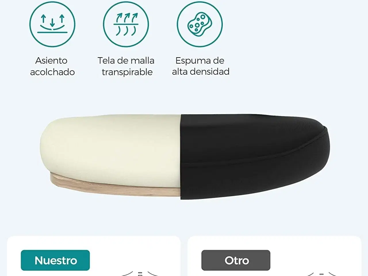 Billede 3 - Kontorstol mesh med armlæn ergonomisk stol, 53 cm sæde, sort