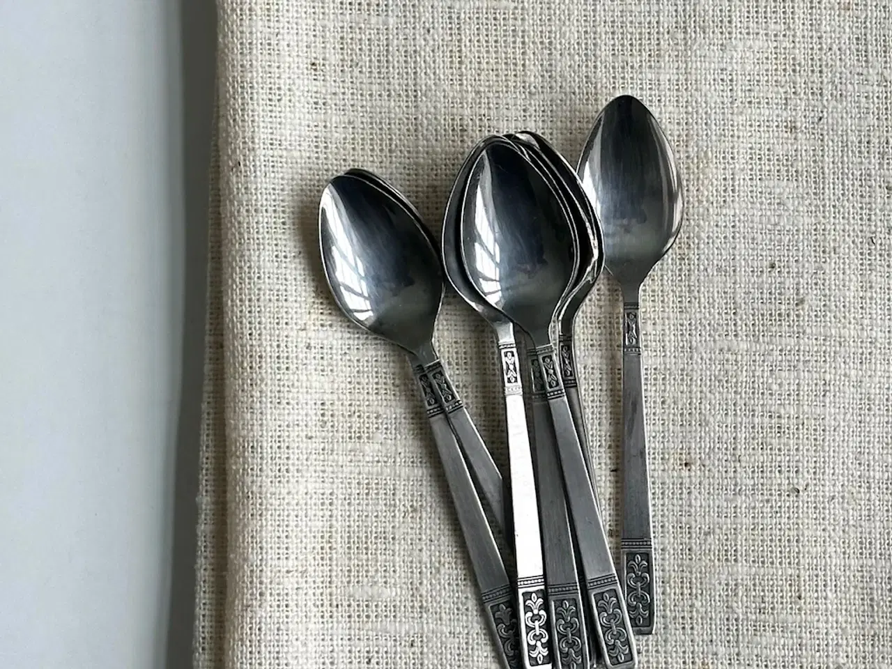 Billede 1 - Retro spiseskeer, rustfrit stål, 8 stk samlet