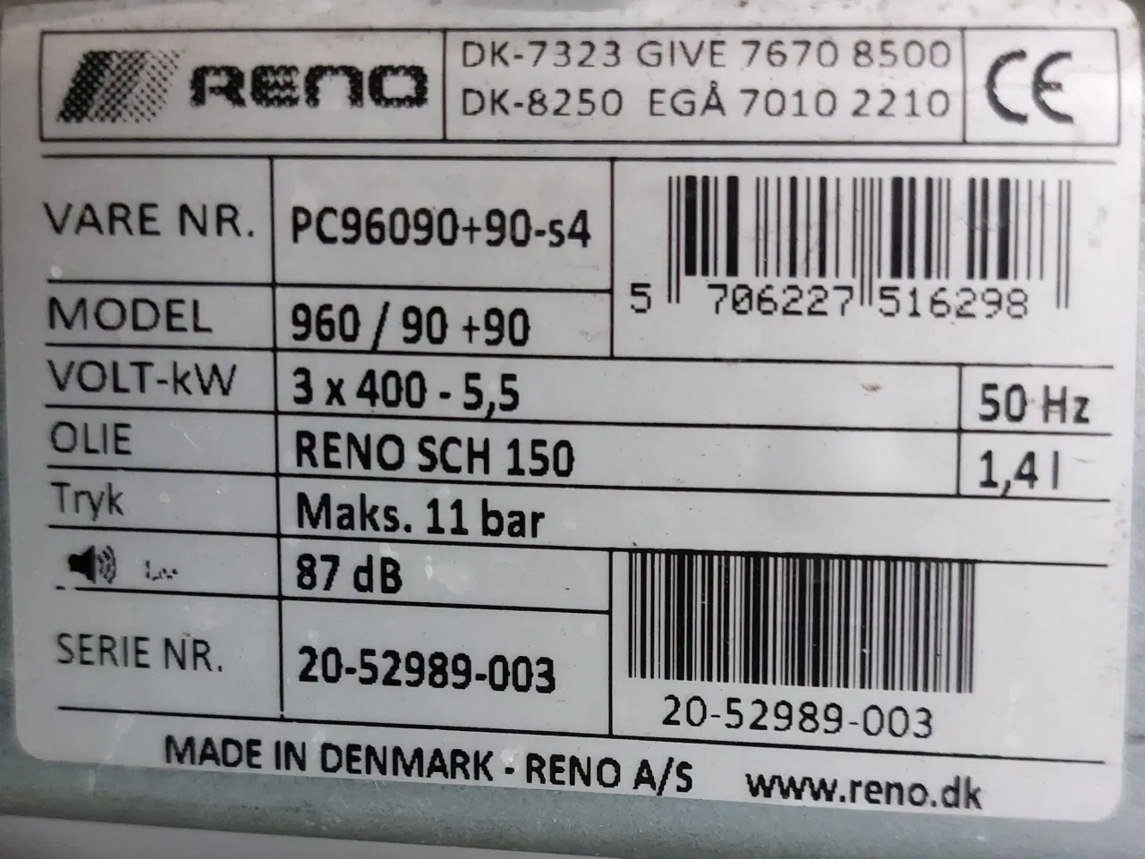 Billede 3 - Kompressor Reno 180 L