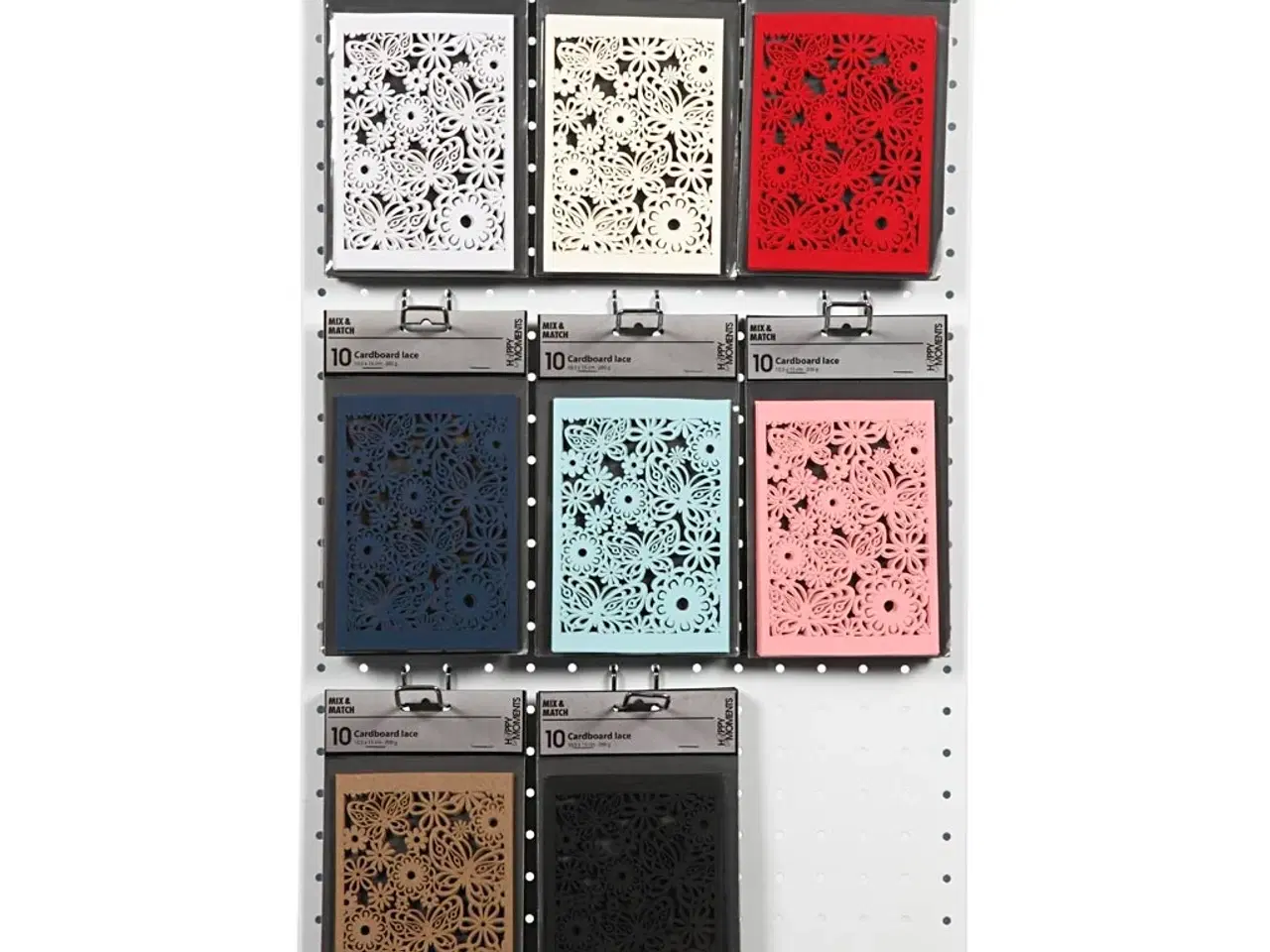 Billede 1 - Blondekarton, ark 10,5x15 cm, 200 g, ass. farver, 8x10pk./ 1 pk.