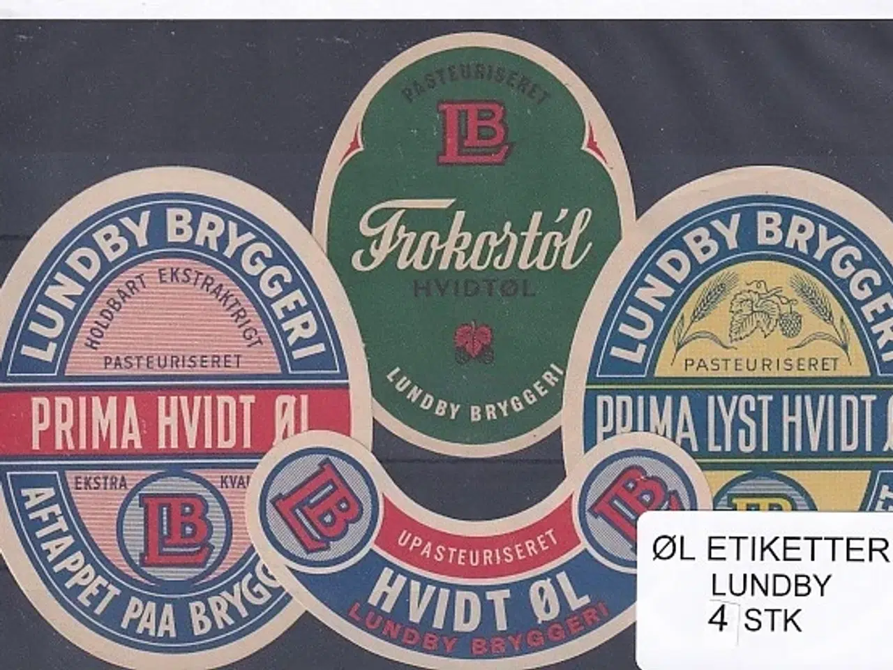 Billede 1 - Øl Etiketter - Lundby  4 Stk.