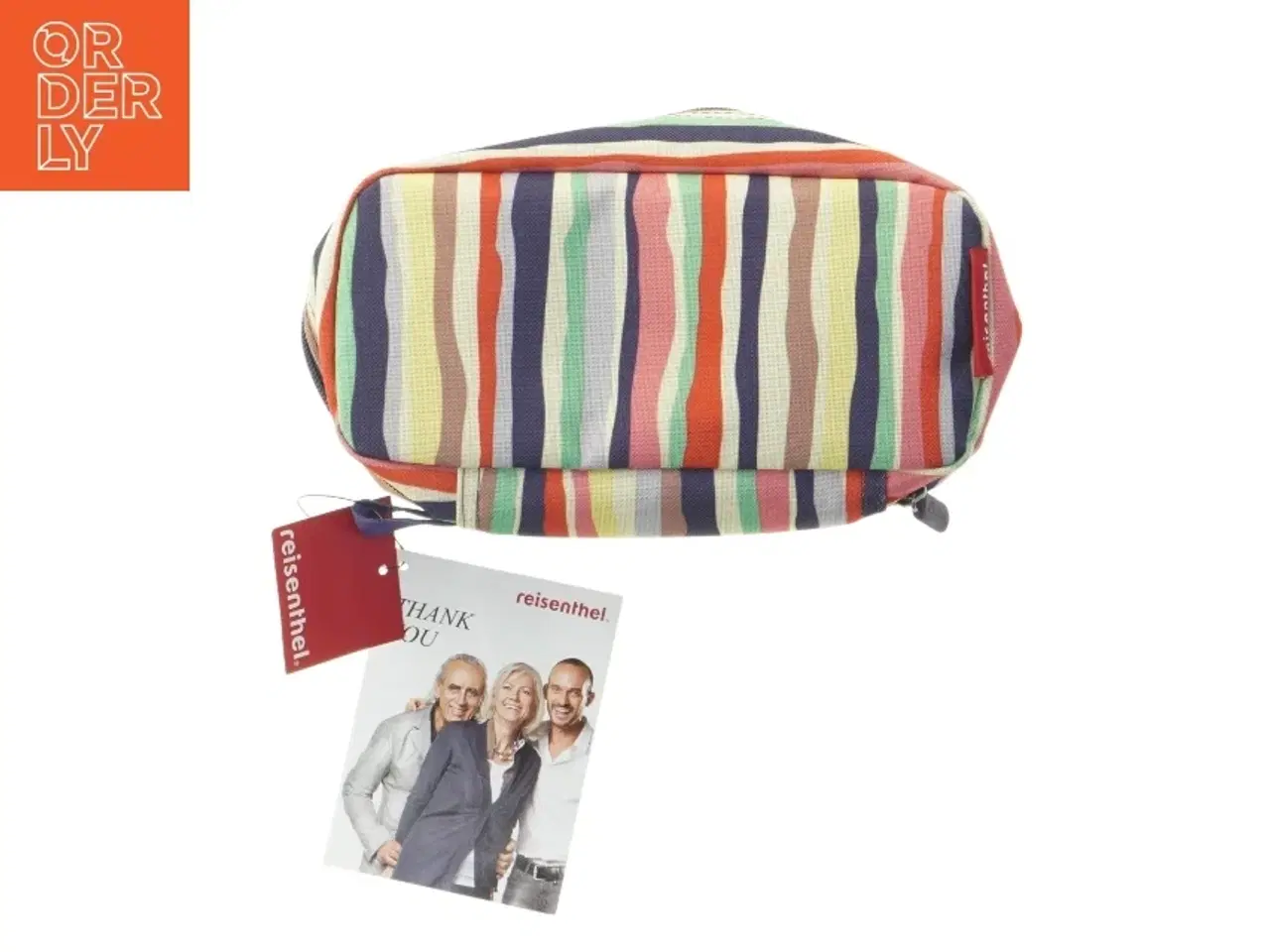 Billede 3 - Stribet stofpose og toilettaske fra Reisenthel (str. 51x30 cm)